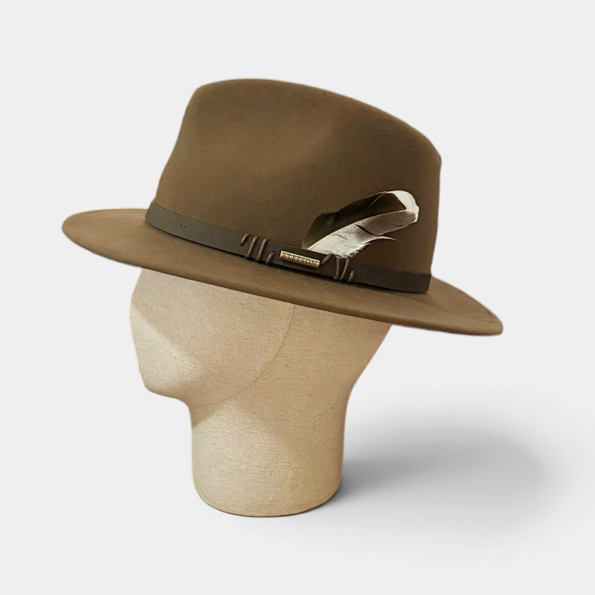 Cappello Traveller In Feltro di Lana Country Nastro In Pelle Stetson Impermeabile e Pieghevole - Marrone