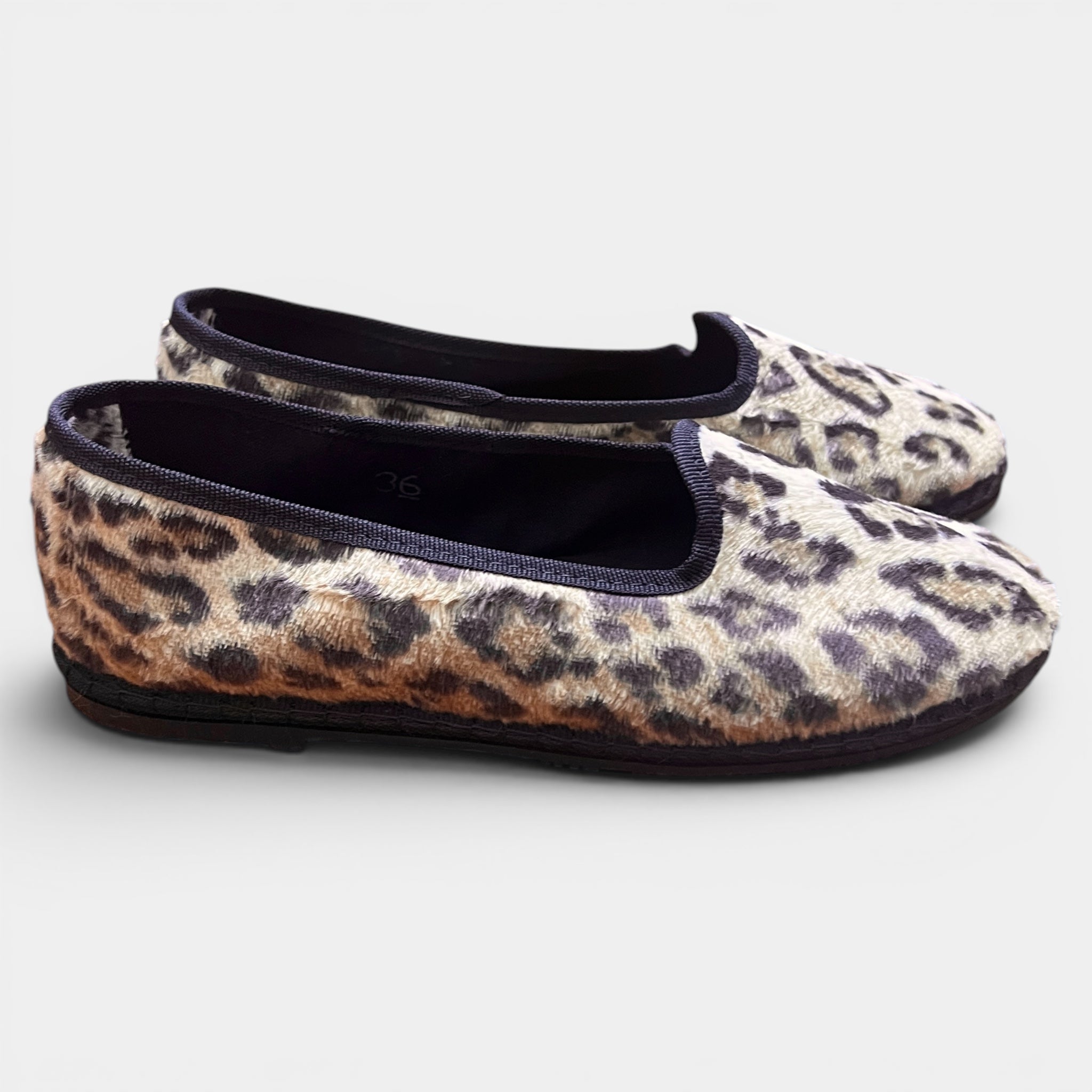 Friulane Originali In Velluto Animalier Maculato - Scarpe Artigianali Fatte A Mano