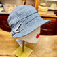 Cappello Cloche Da Donna In Lino Color Jeans