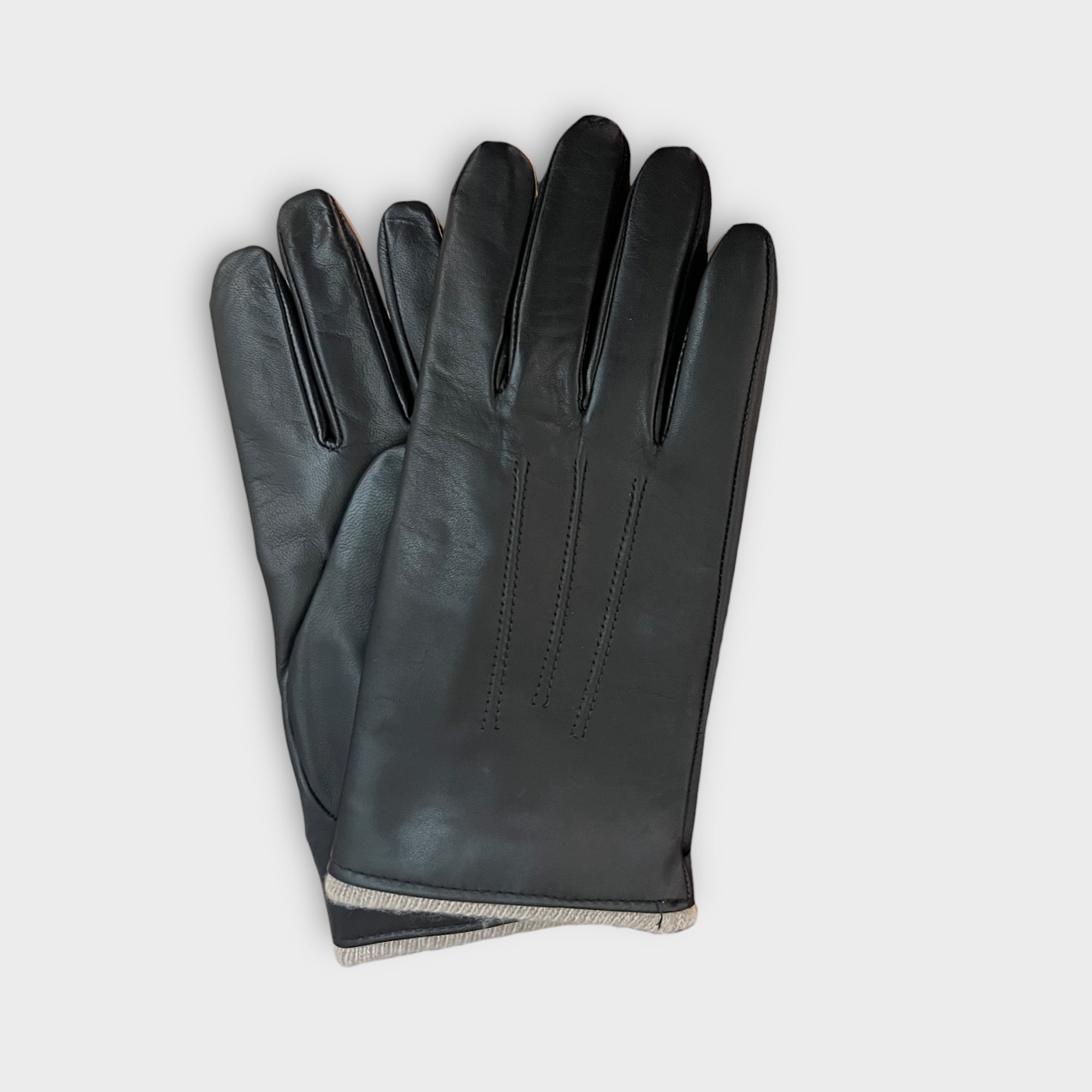Guanti Uomo In Pelle Di Capretto Fodera Lana e Bordino