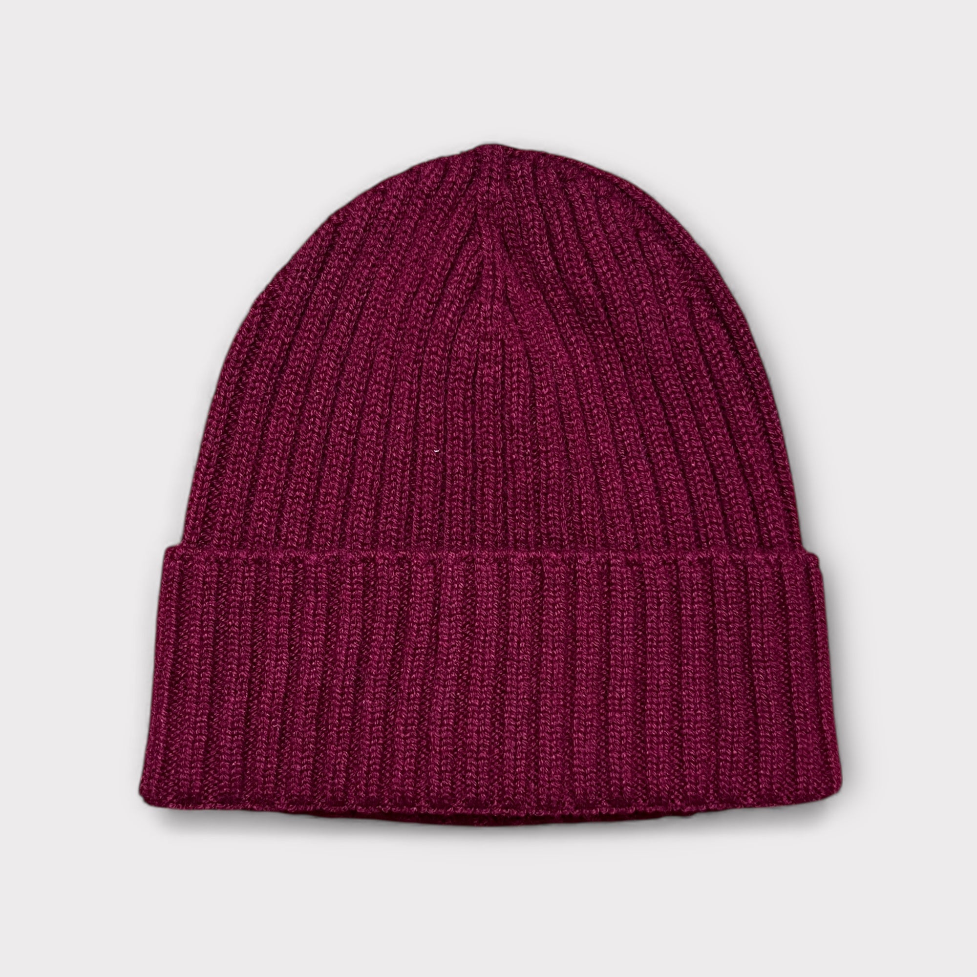 Unisex Pure Cashmere Ribbed Hat