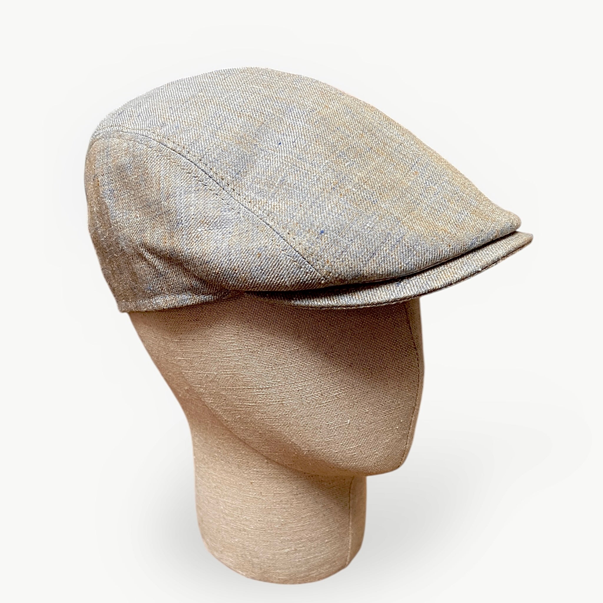 Coppola Uomo Estiva Beige Sabbia In Puro Lino Revertera - Cappelleria Bacca