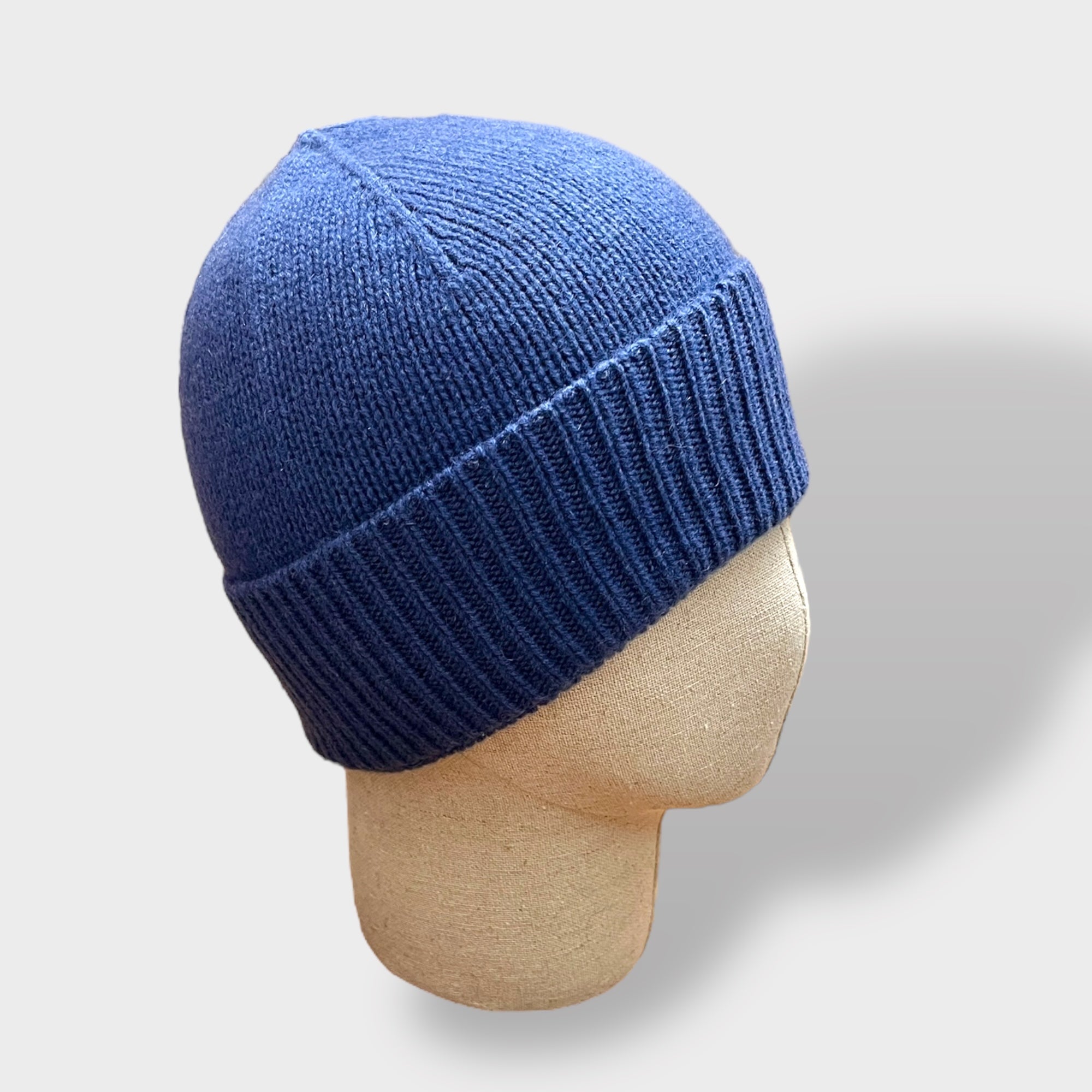 Berretto Unisex Con Risvolto In Puro Cashmere