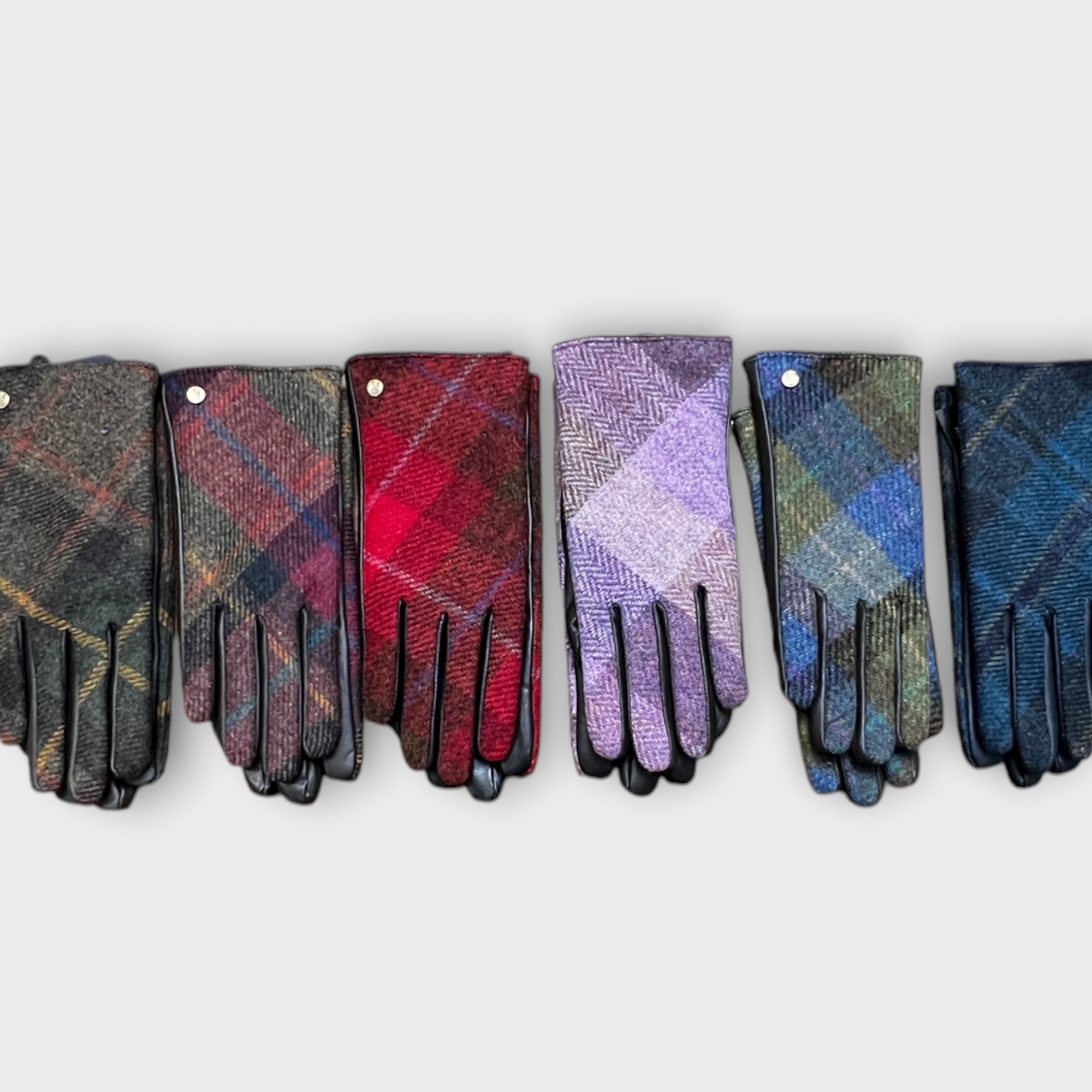 Guanti donna in pelle e lana tweed di Failsworth