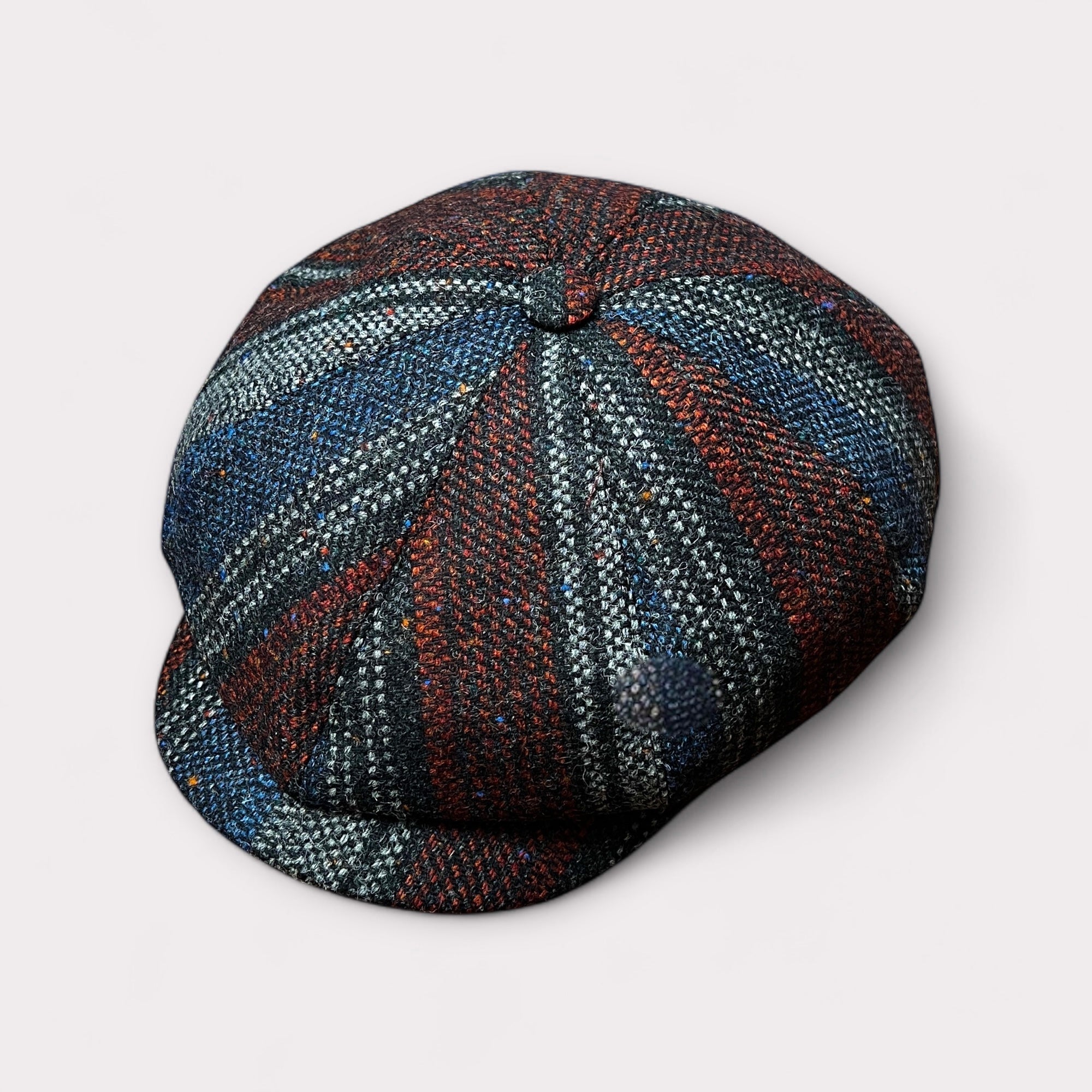 Coppola Irlandese 8 spicchi In Pura Lana Blu e Bordeaux