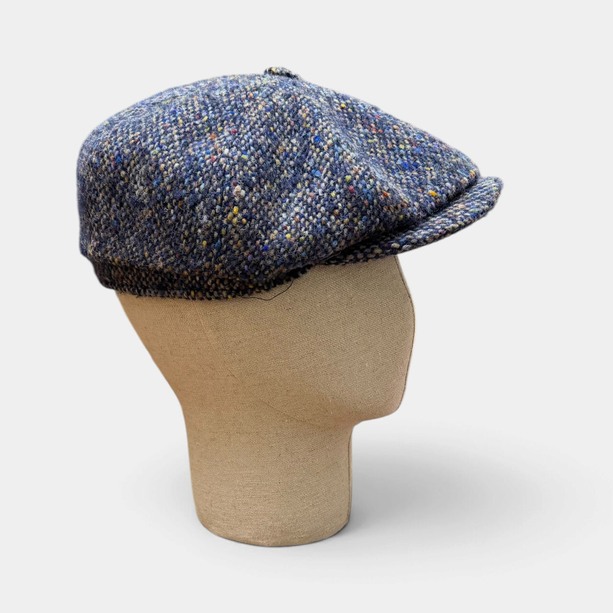 Coppola Irlandese 8 Spicchi Hatteras Stetson in Lana Vergine Donegal Blu