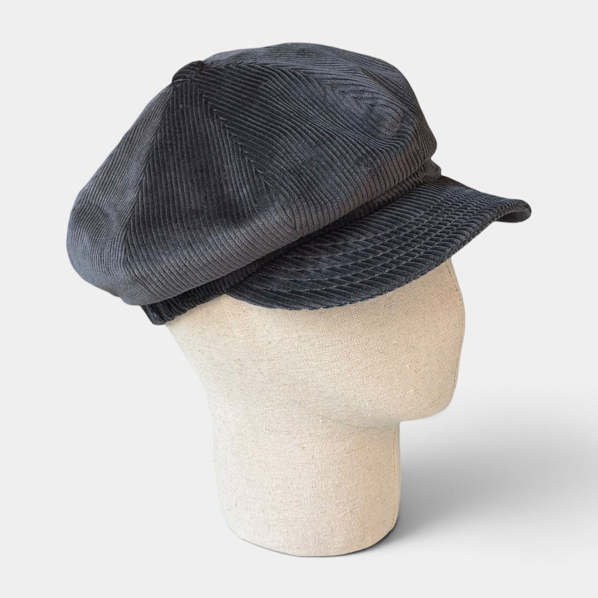 Cappello Unisex Con Visiera Tipo Jackie Stewart In Velluto di Puro Cotone - 8 Spicchi