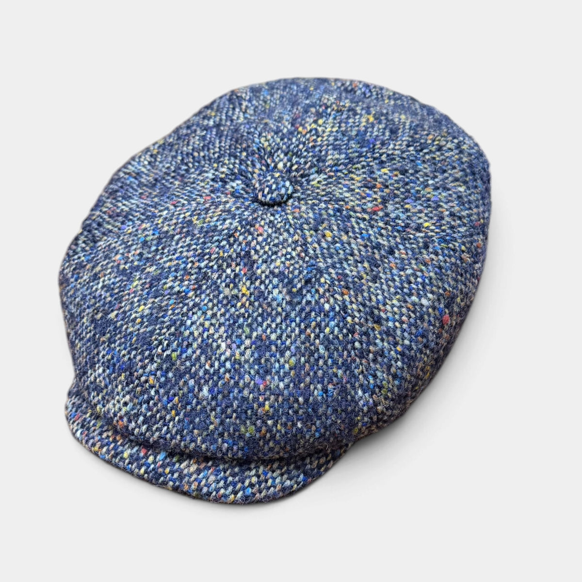 Coppola Irlandese 8 Spicchi Hatteras Stetson in Lana Vergine Donegal Blu