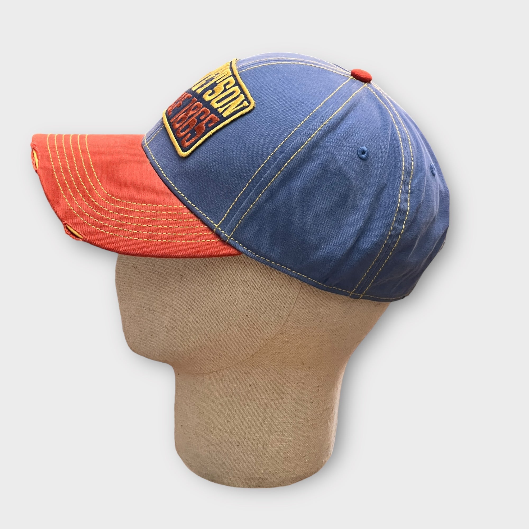 Baseball Cap Vintage Distressed Red/Blue Adjustable Baseball Cap Vintage Distressed Red/Blue Adjustable