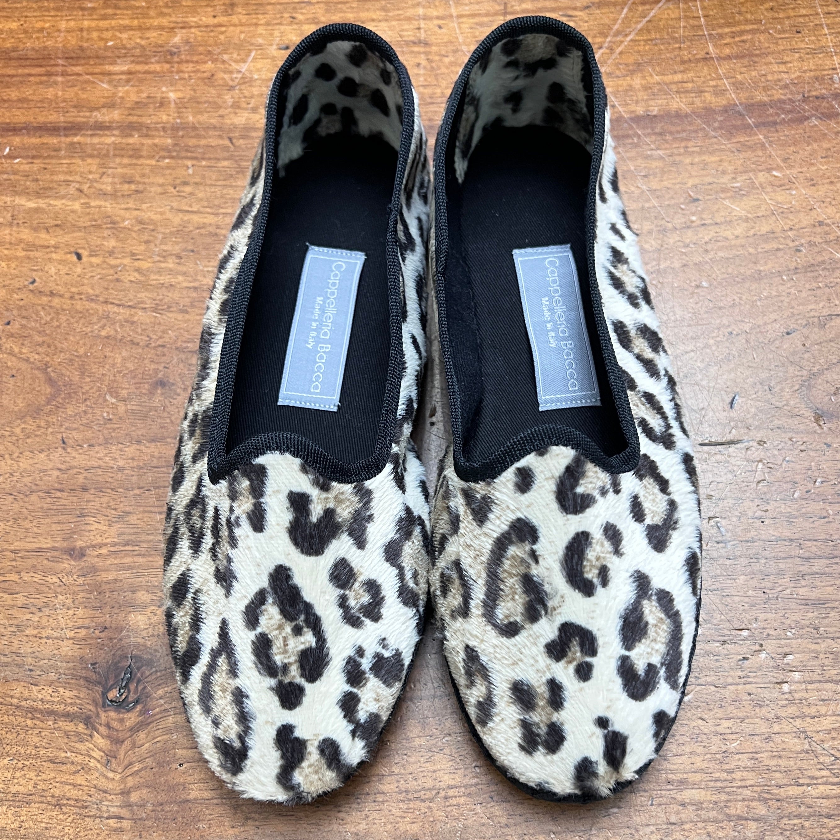 Friulane Originali In Velluto Animalier Maculato - Scarpe Artigianali Fatte A Mano