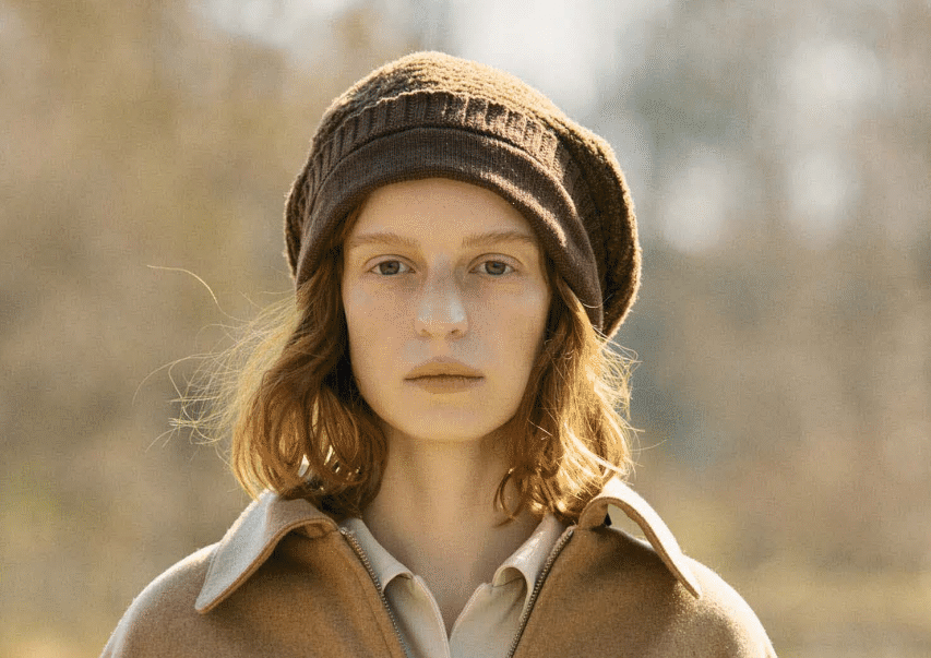 Basco In Tessuto Di Baby Alpaca E Lana Marrone