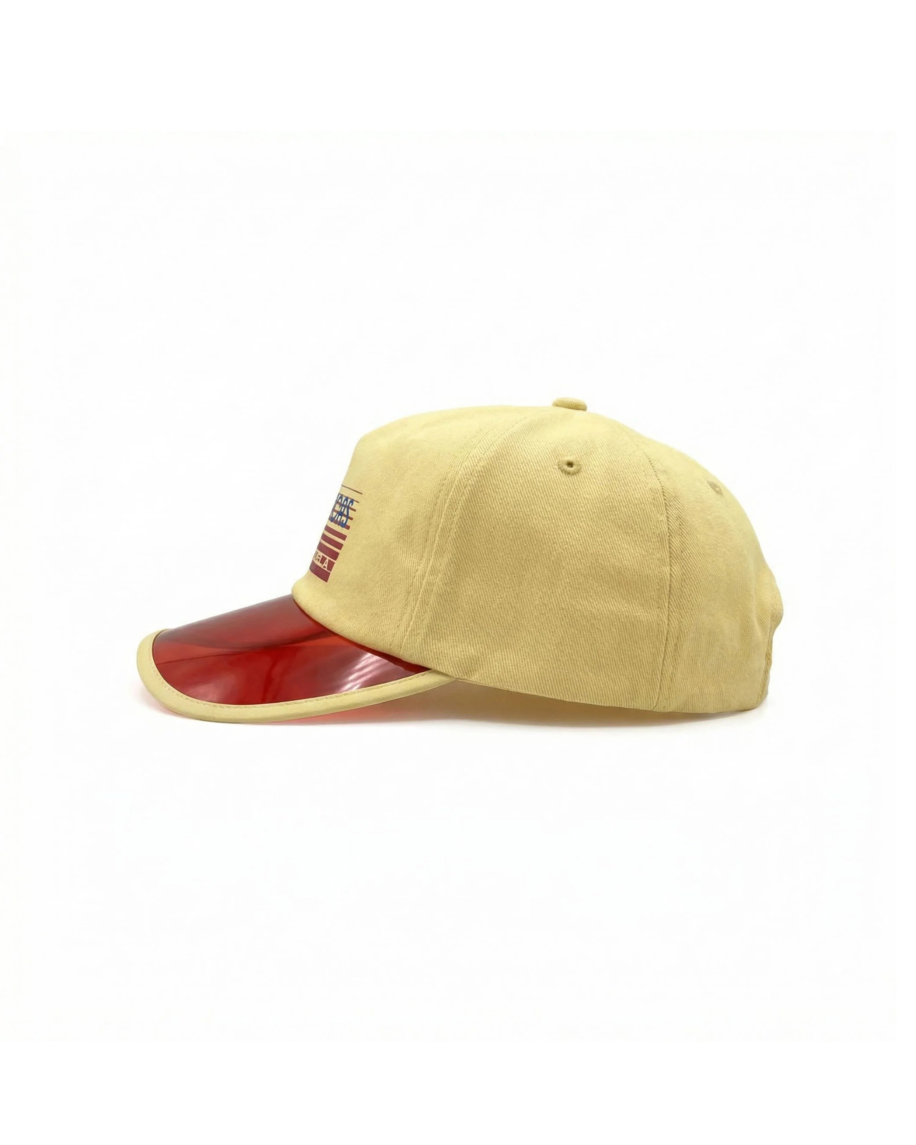 Cappellino Baseball "Caracas Venezuela" Con Visiera Trasparente Rossa In Cotone Regolabile - Visit