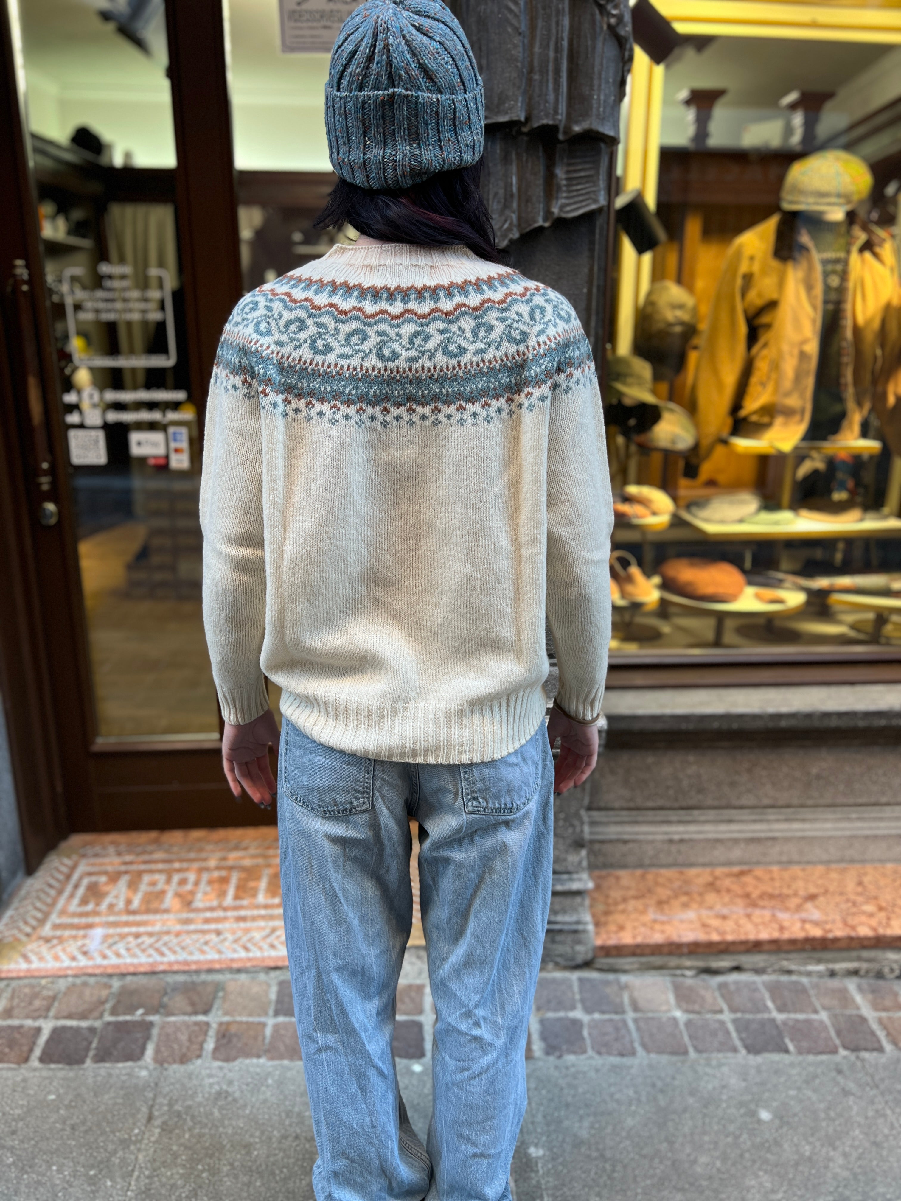 Maglione Donna In Maglia Di Lana Scozzese Fairisle Jumper