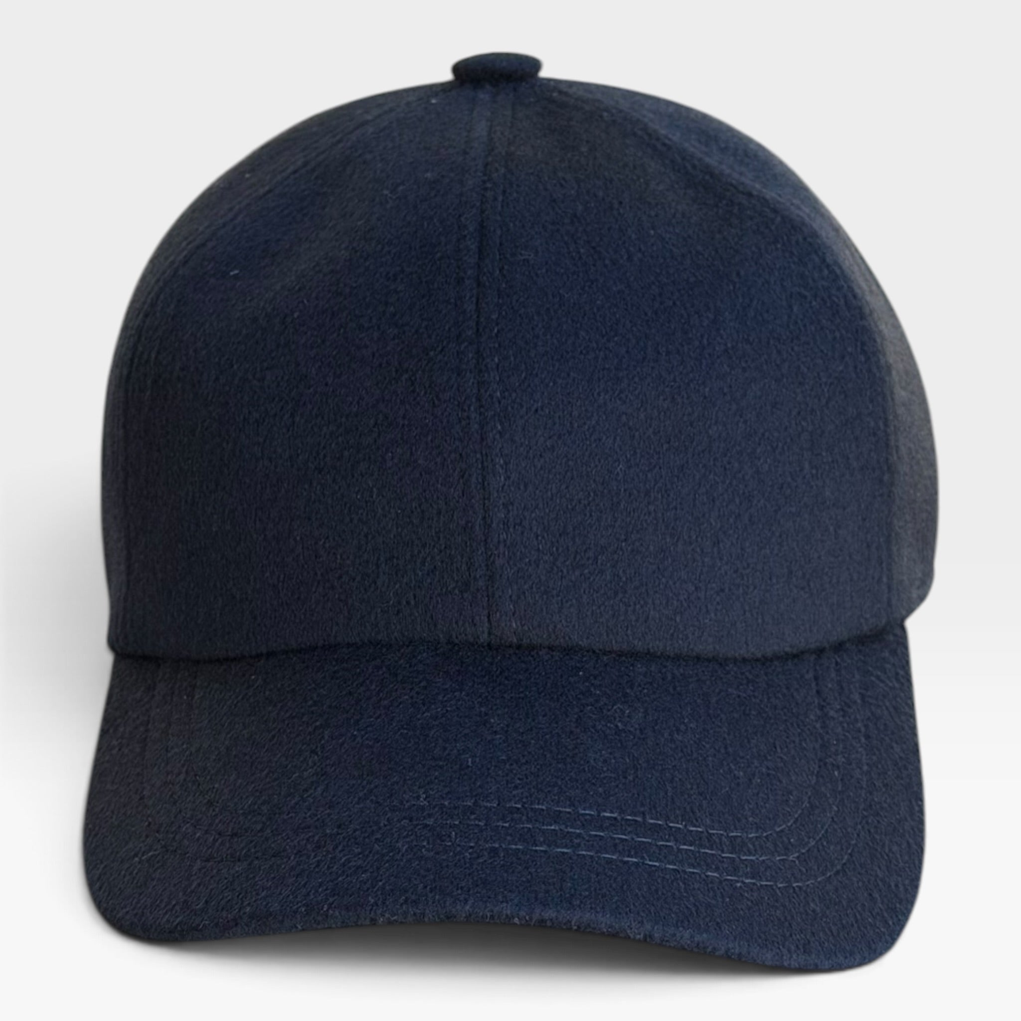 Cappello baseball cashmere blu navy vista frontale