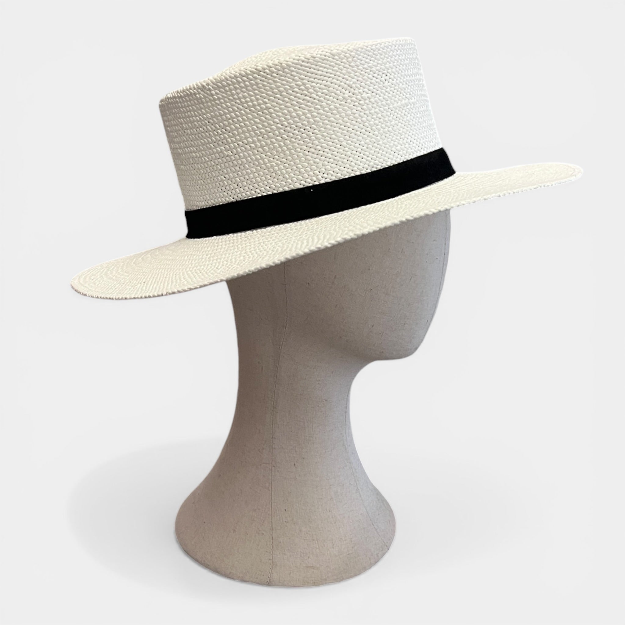 Cappello Canotier Da Donna in Papier Intrecciato - Cappelleria Bacca