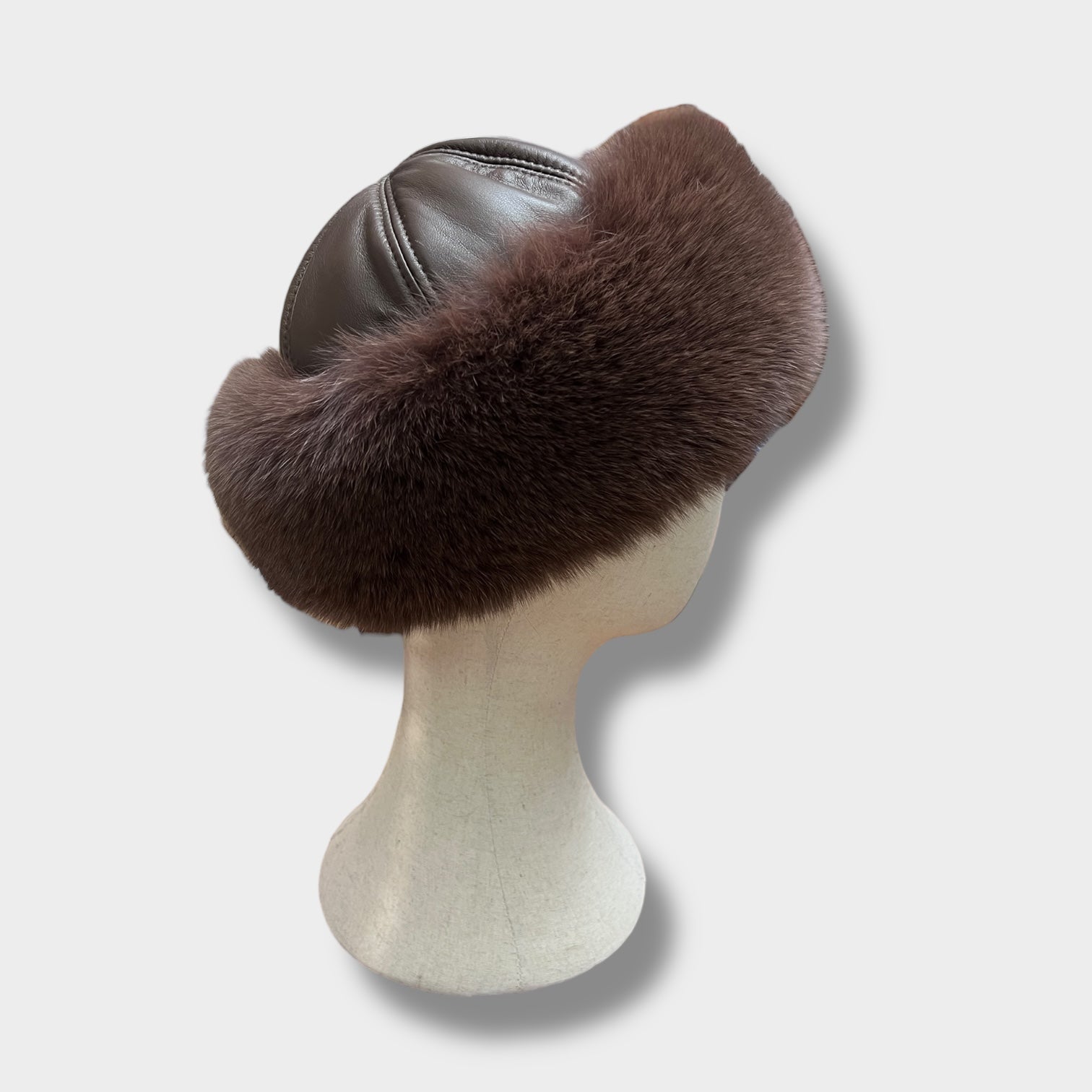 Colbacco In Pelle Di Agnello e Pelliccia Di Volpe