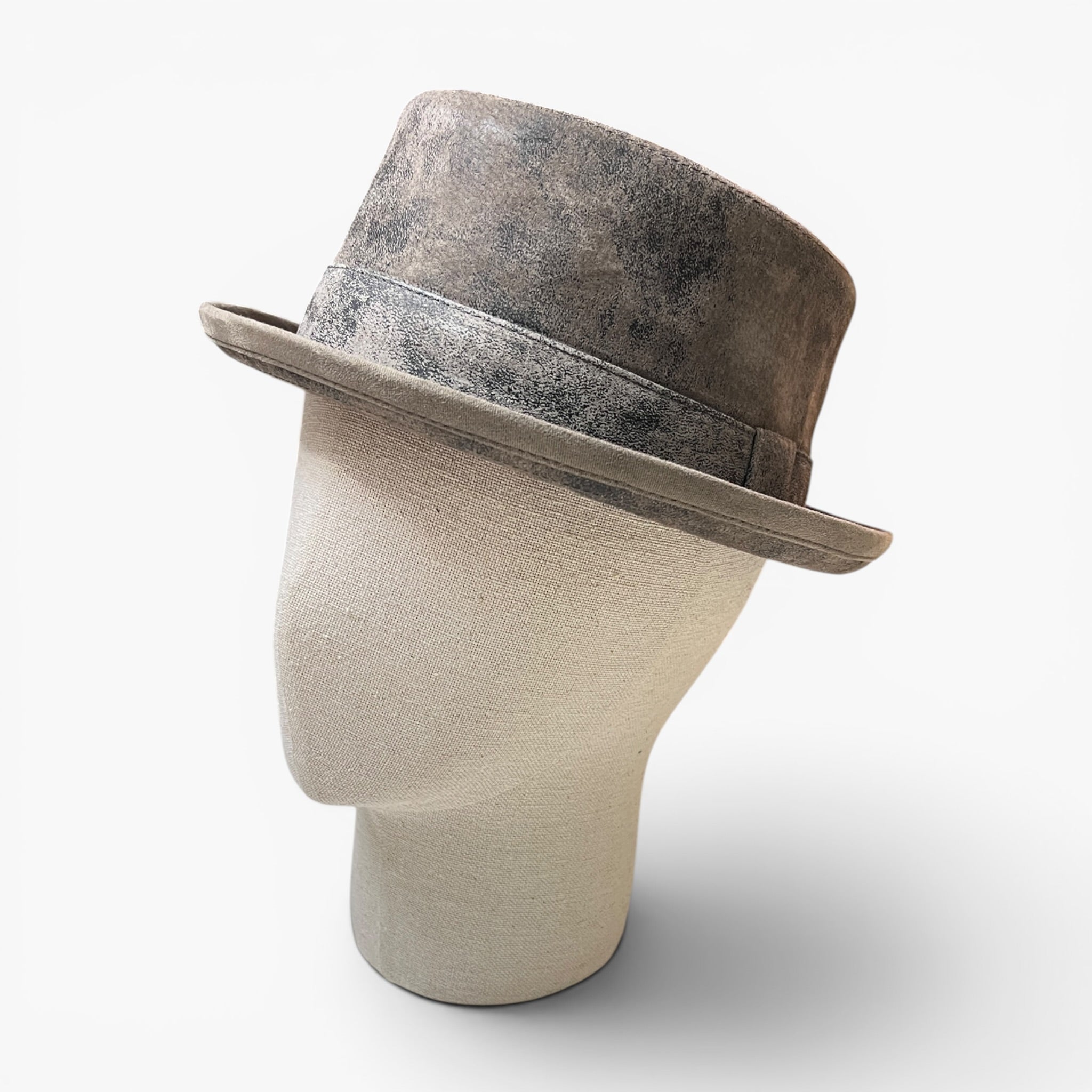 Cappello Pork Pie In Pelle Vintage - Cappelleria Bacca