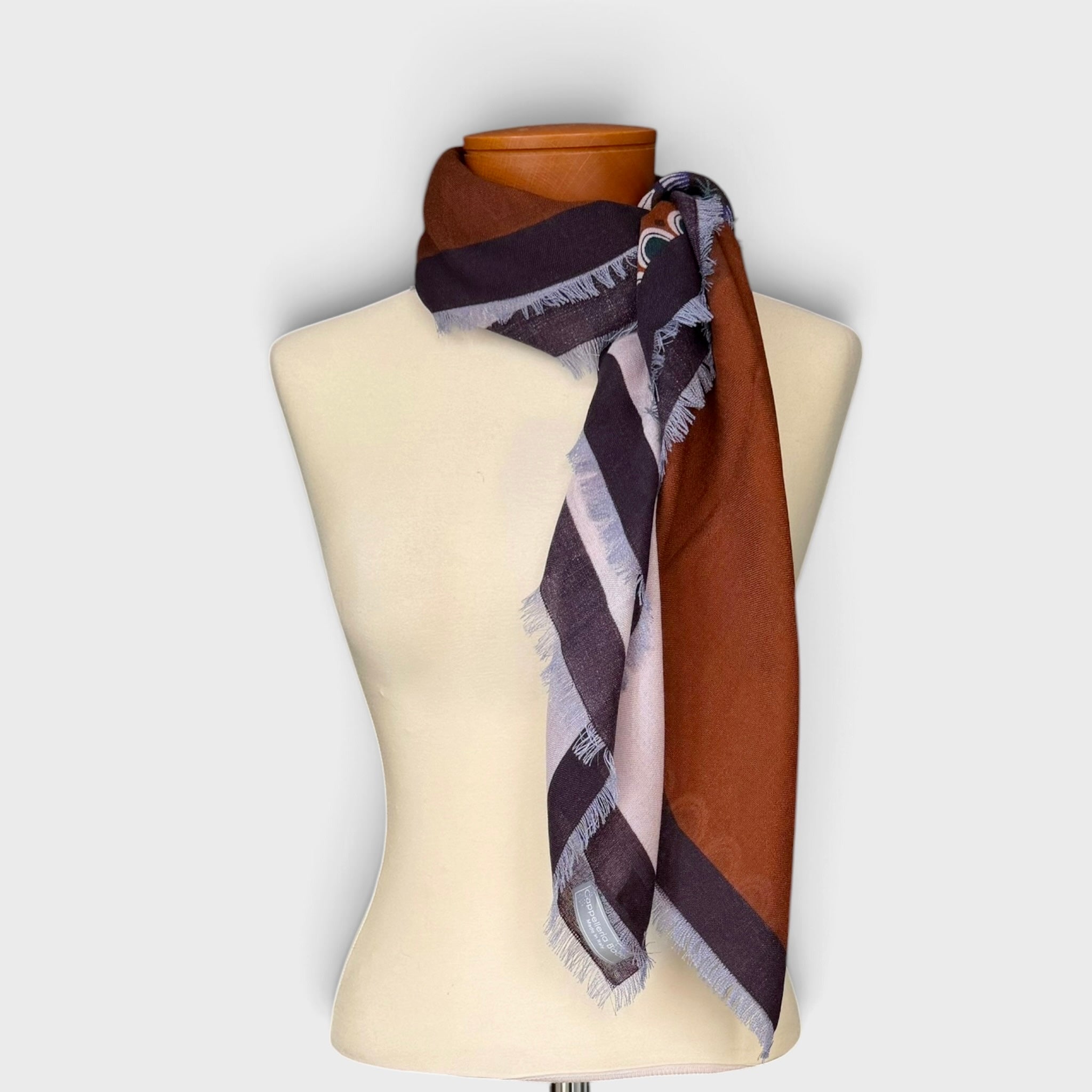 Foulard Quadrato Invernale In Tessuto Sottile Di Pura Lana 100x100 cm