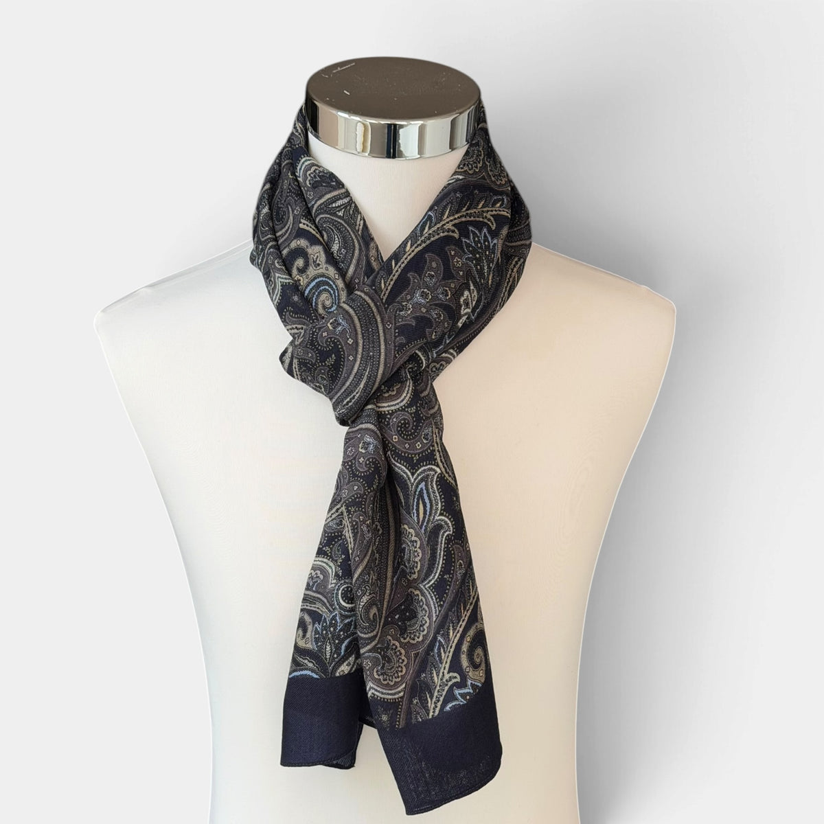 Sciarpa Uomo Invernale In Tessuto Morbido e Sottile Di Pura Lana Fantasia Cashmere 45x180 cm