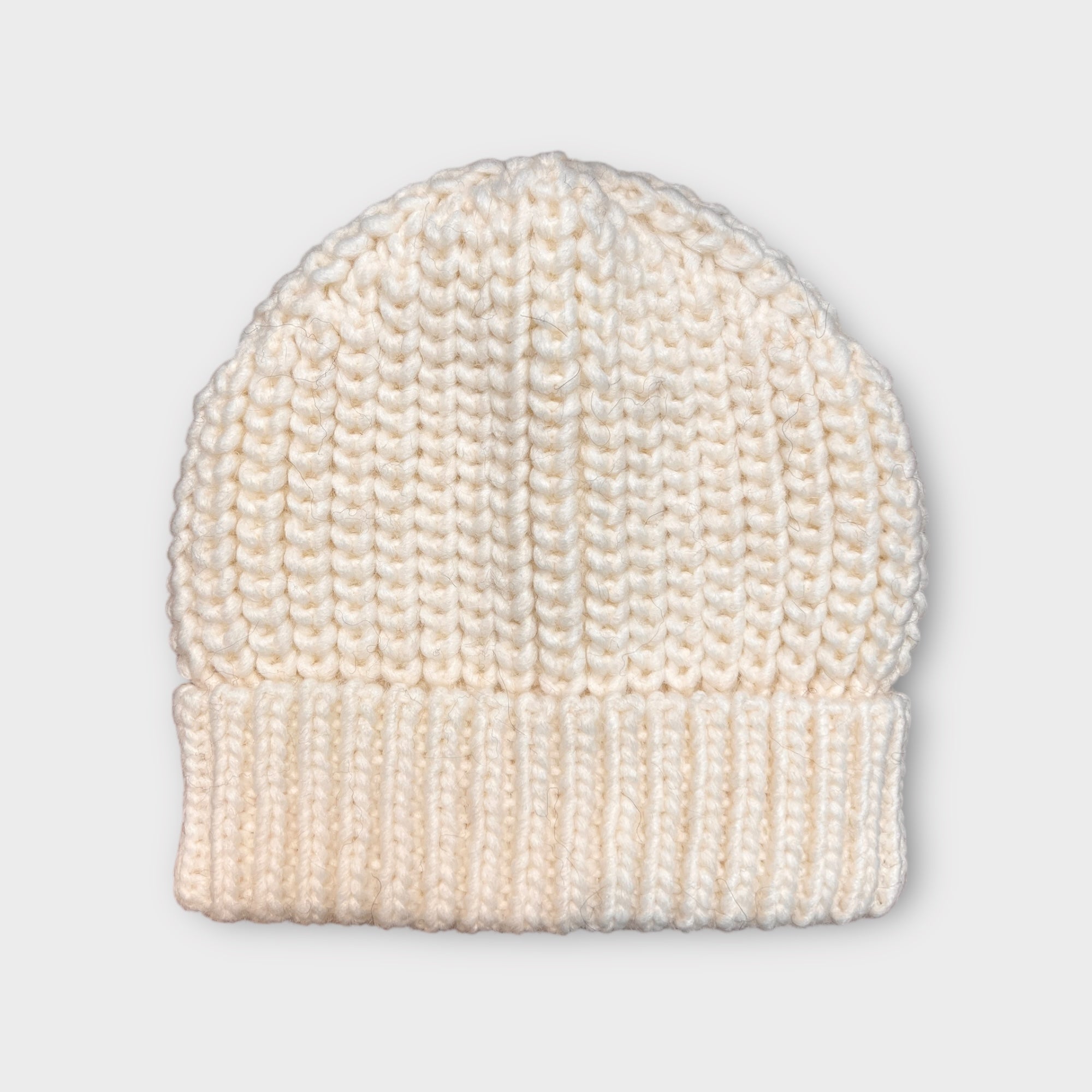 Berretto In Maglia Di Lana Con Risvolto