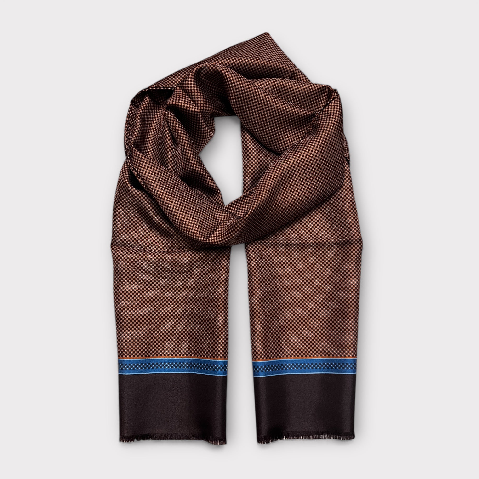 Sciarpa Uomo In Twill Di Pura Seta 33x180 Fantasia Pois