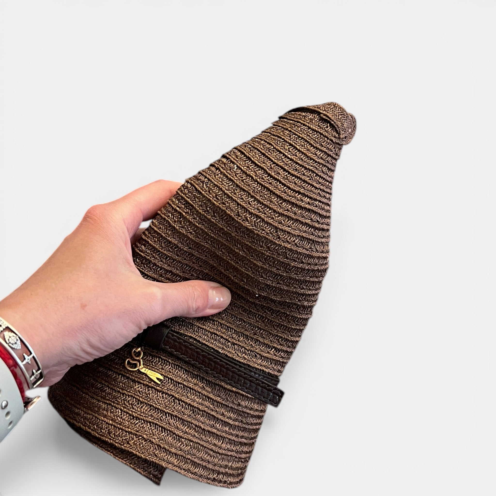 Cappello Bucket in Paglia Abaca Intrecciata Pieghevole - Cappelleria Bacca