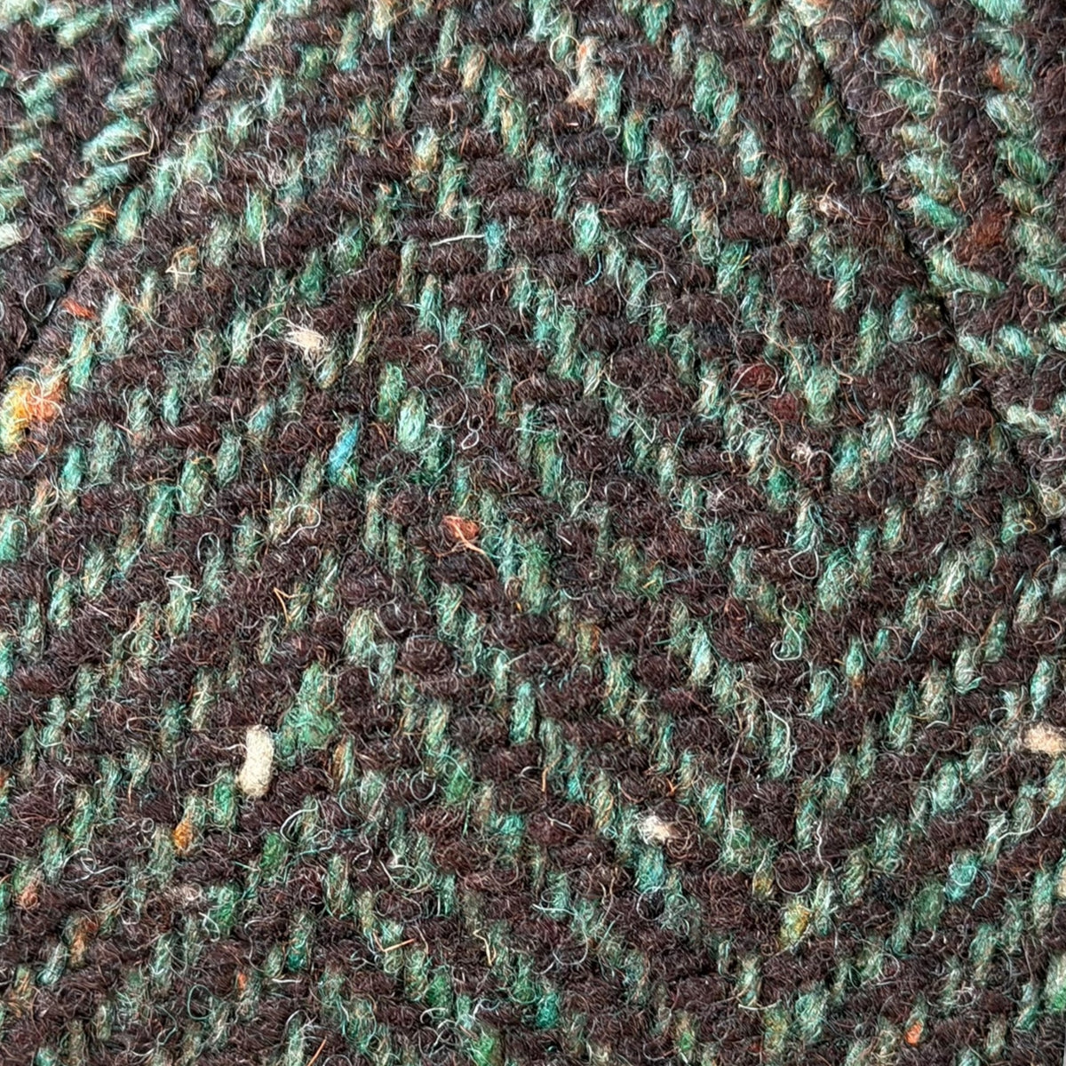 Coppola Irlandese 8 Spicchi In Tessuto 100% Lana Vergine Motivo Herringbone Moro/Verde - Alfonso D'Este