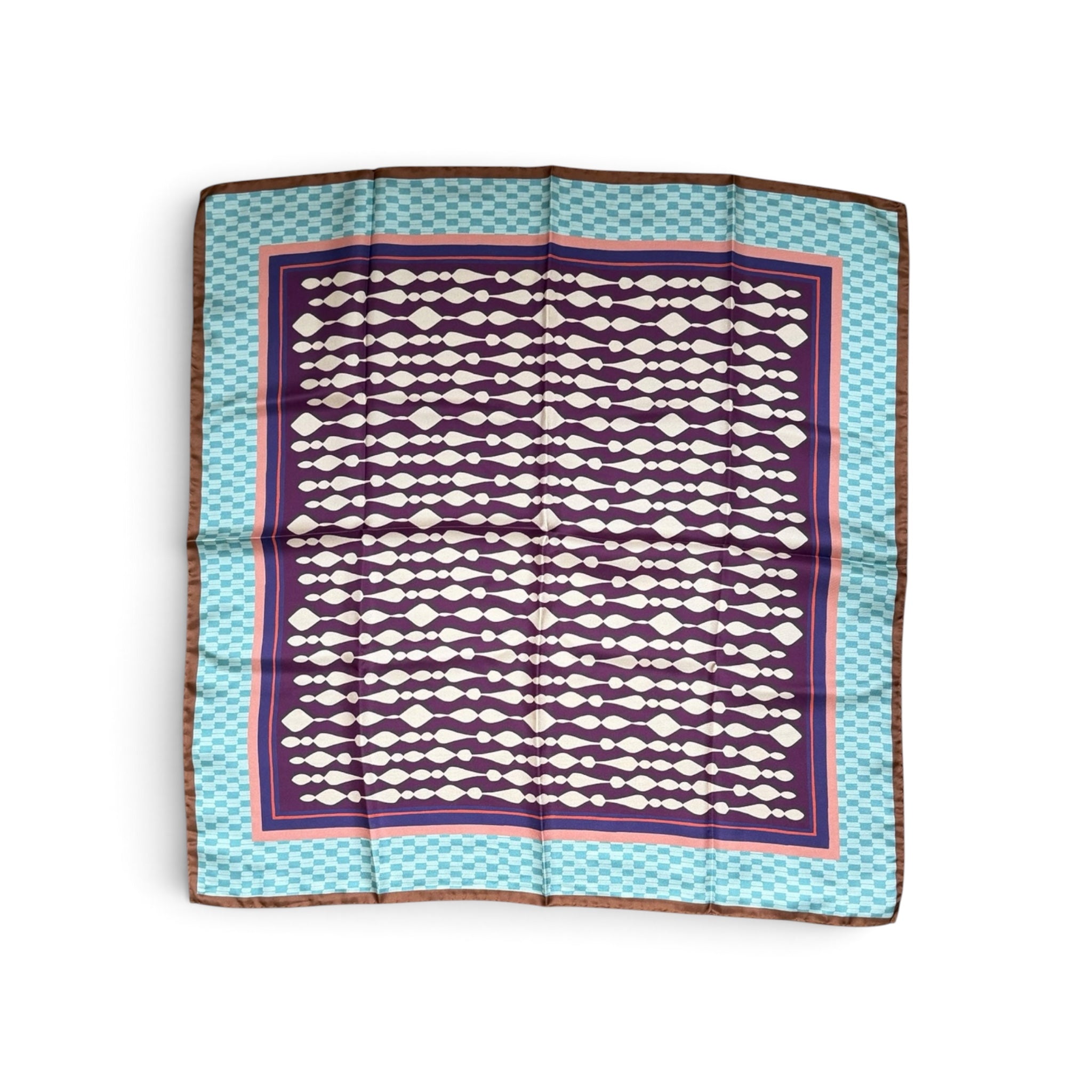 Foulard Quadrato In Tessuto Twill Di Pura Seta Di Gelso 70 x 70 cm