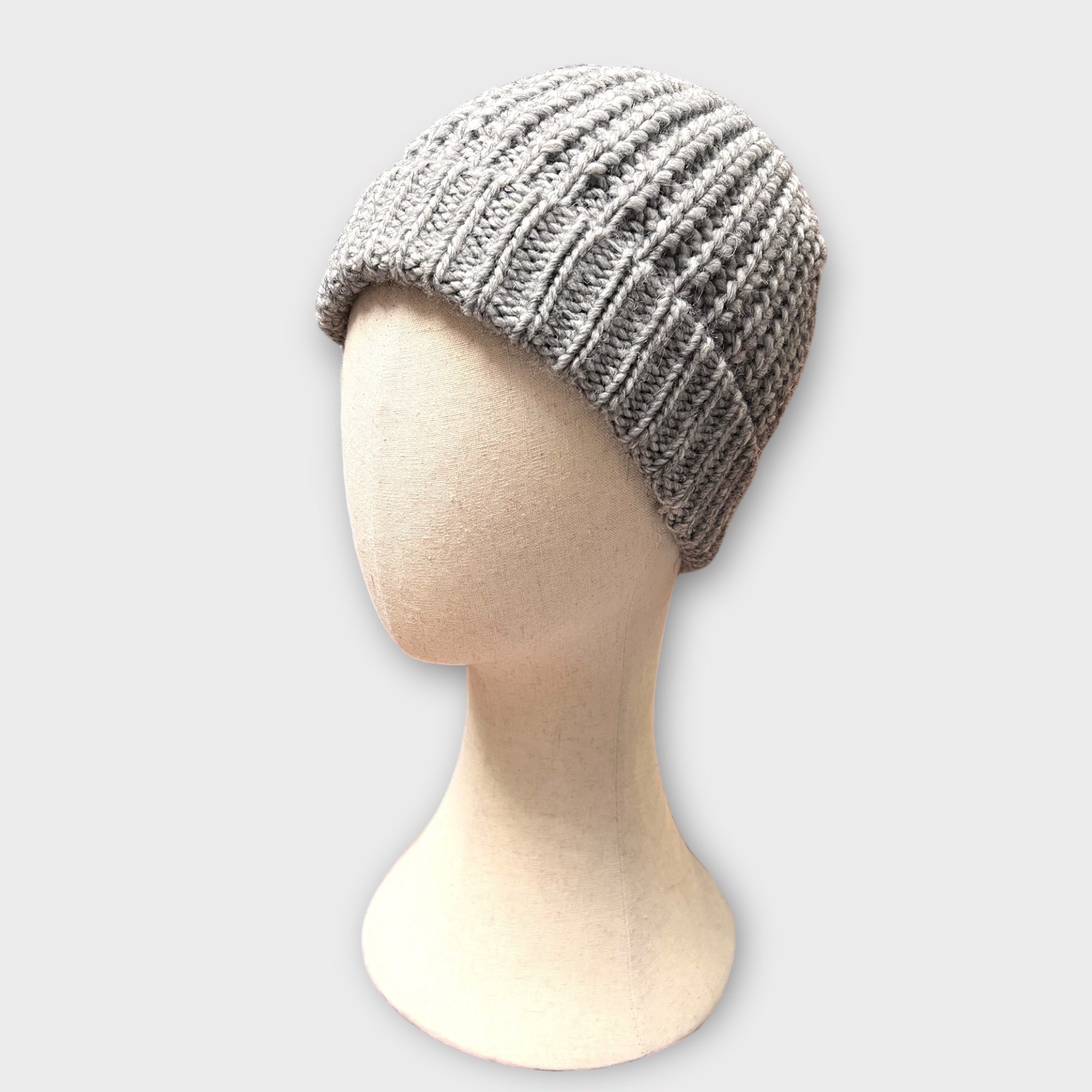 Berretto In Maglia Di Lana Con Risvolto