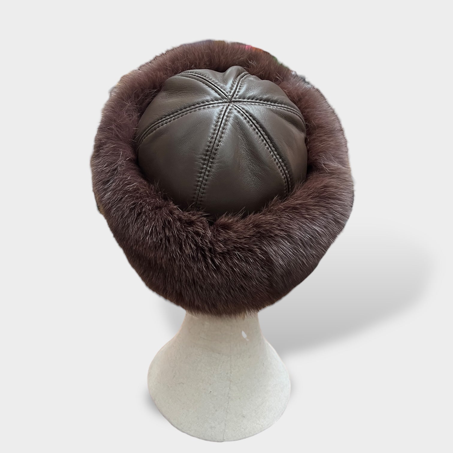 Colbacco In Pelle Di Agnello e Pelliccia Di Volpe