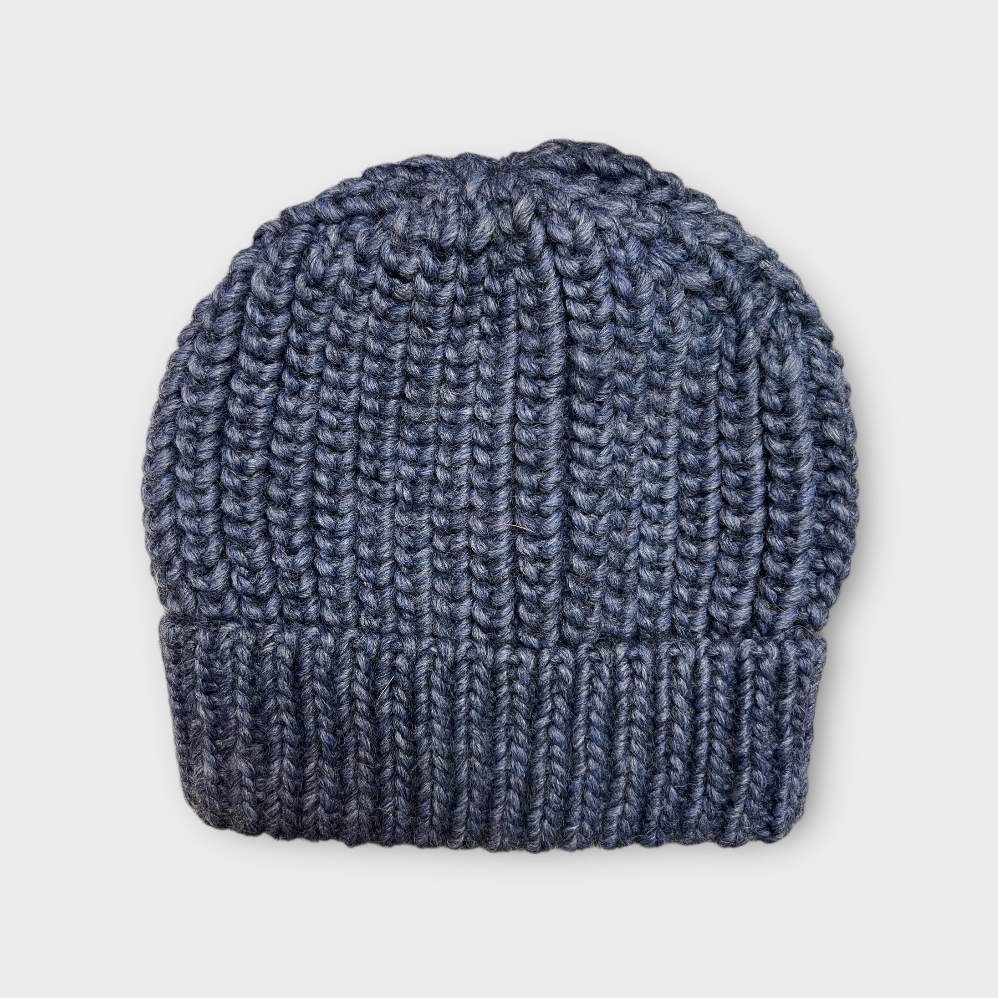 Berretto In Maglia Di Lana Con Risvolto