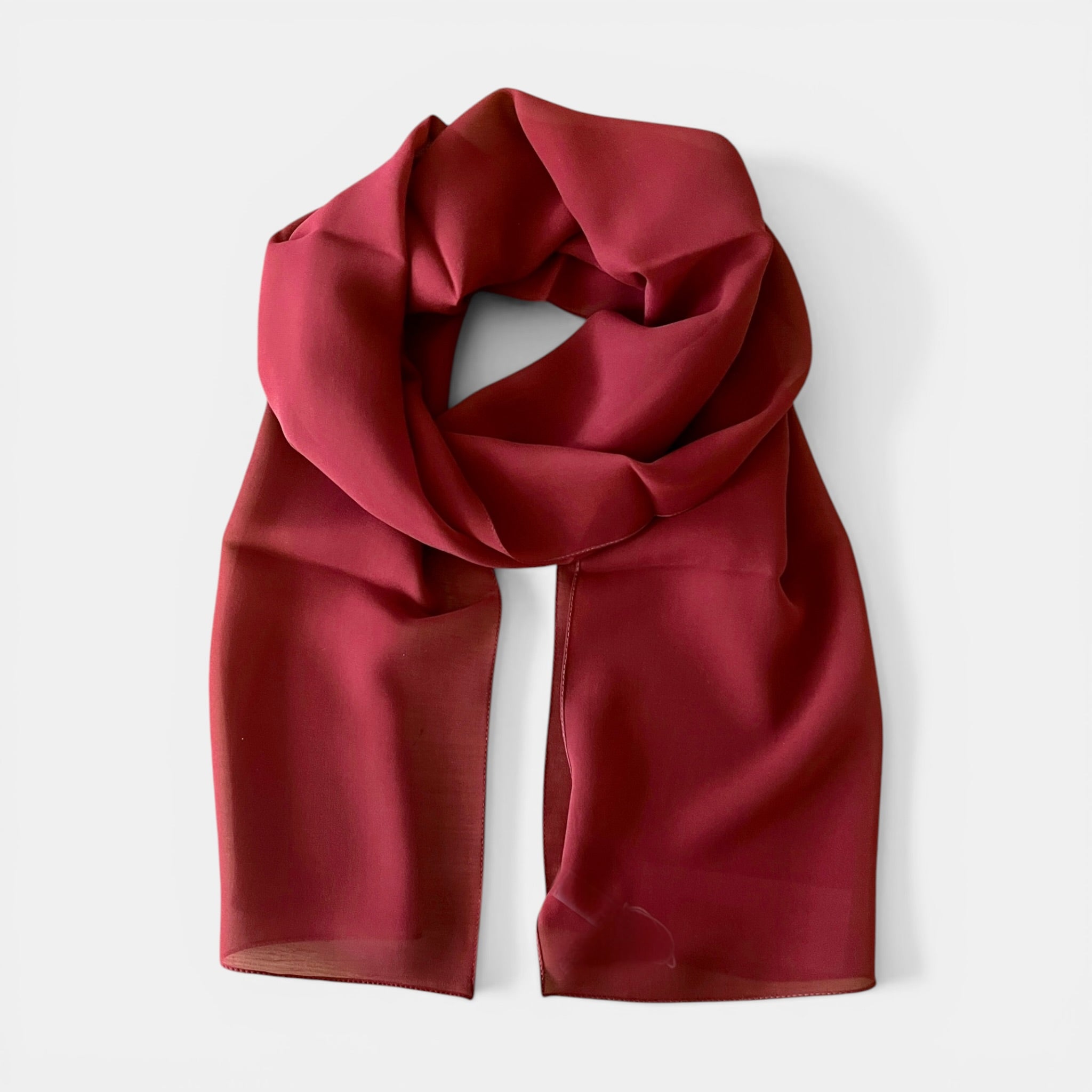 Sciarpa in Pura Seta Georgette Tinta Unita 35x160 cm - Cappelleria Bacca