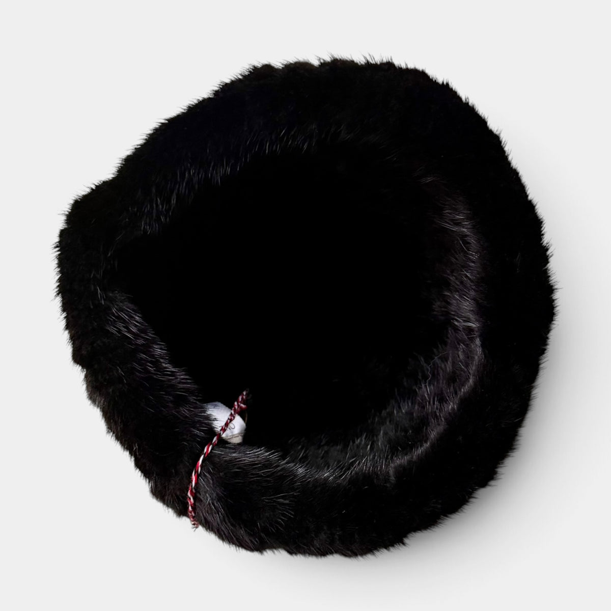 Berretto In Pelliccia Di Visone Tricot Nero