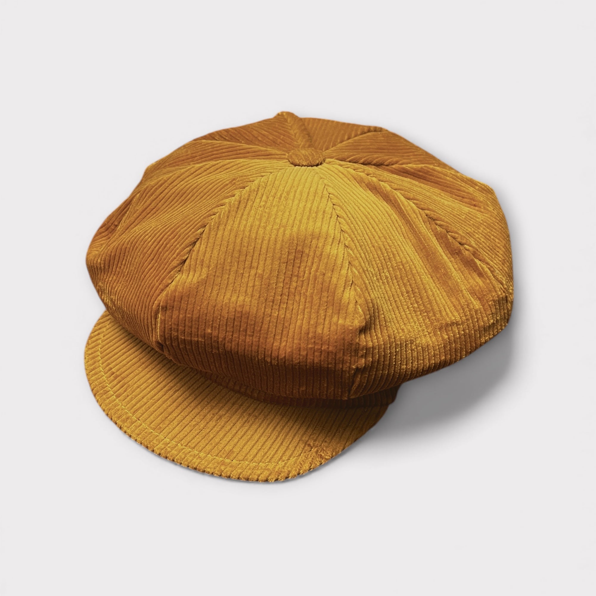 Berrettone 8 Spicchi Unisex In Velluto A Coste Con Visiera