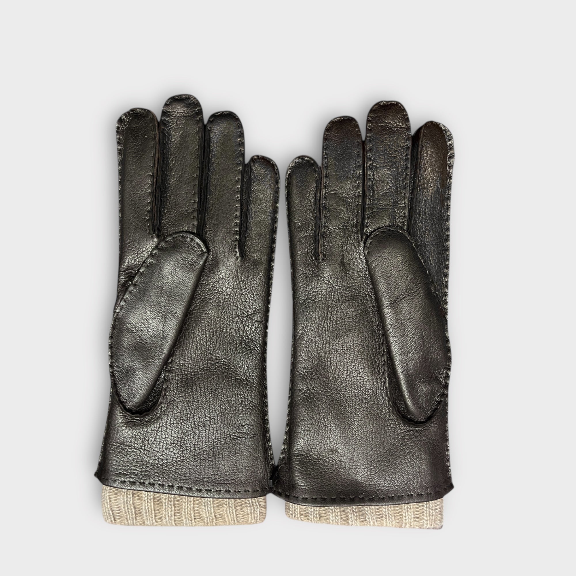 Guanti Uomo In Pelle Di Cervo Fodera Cashmere Cuciti A Mano