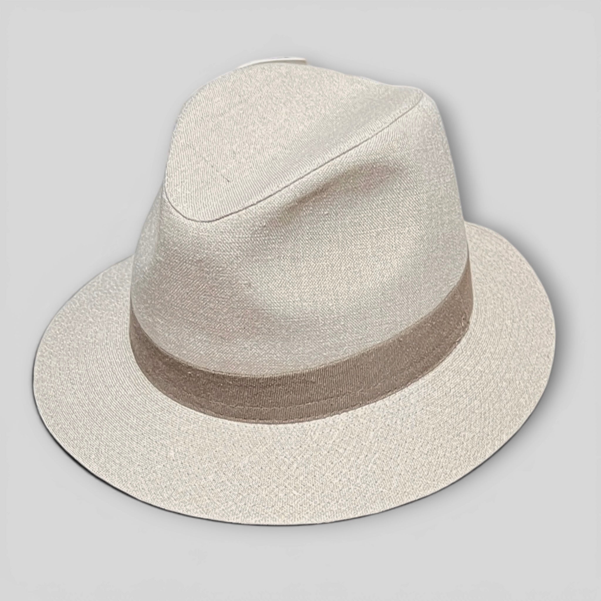 Cappello Fedora Uomo Estivo In Puro Lino Ecru - Cappelleria Bacca