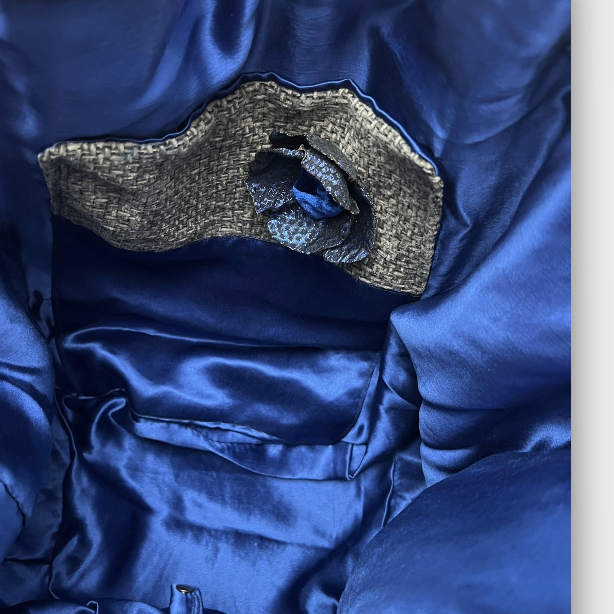 Borsa Shopping in Tessuto Reversibile con Fiori