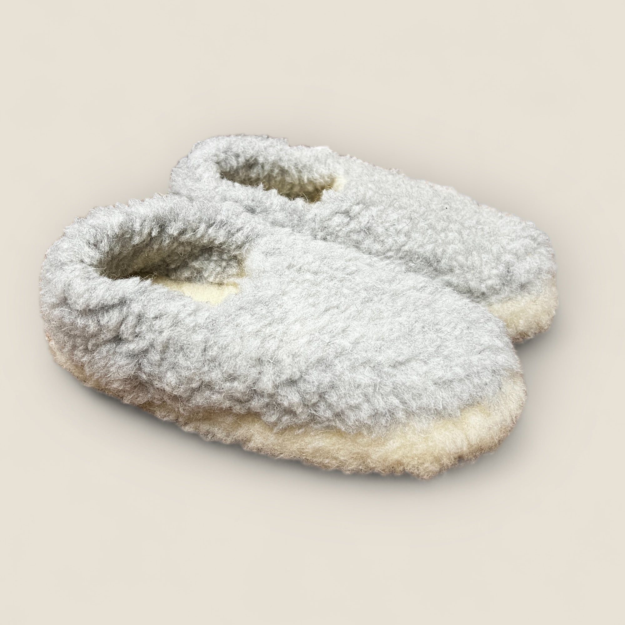 Pantofola Slip on Unisex In Pura Lana Effetto Pelliccia Teddy