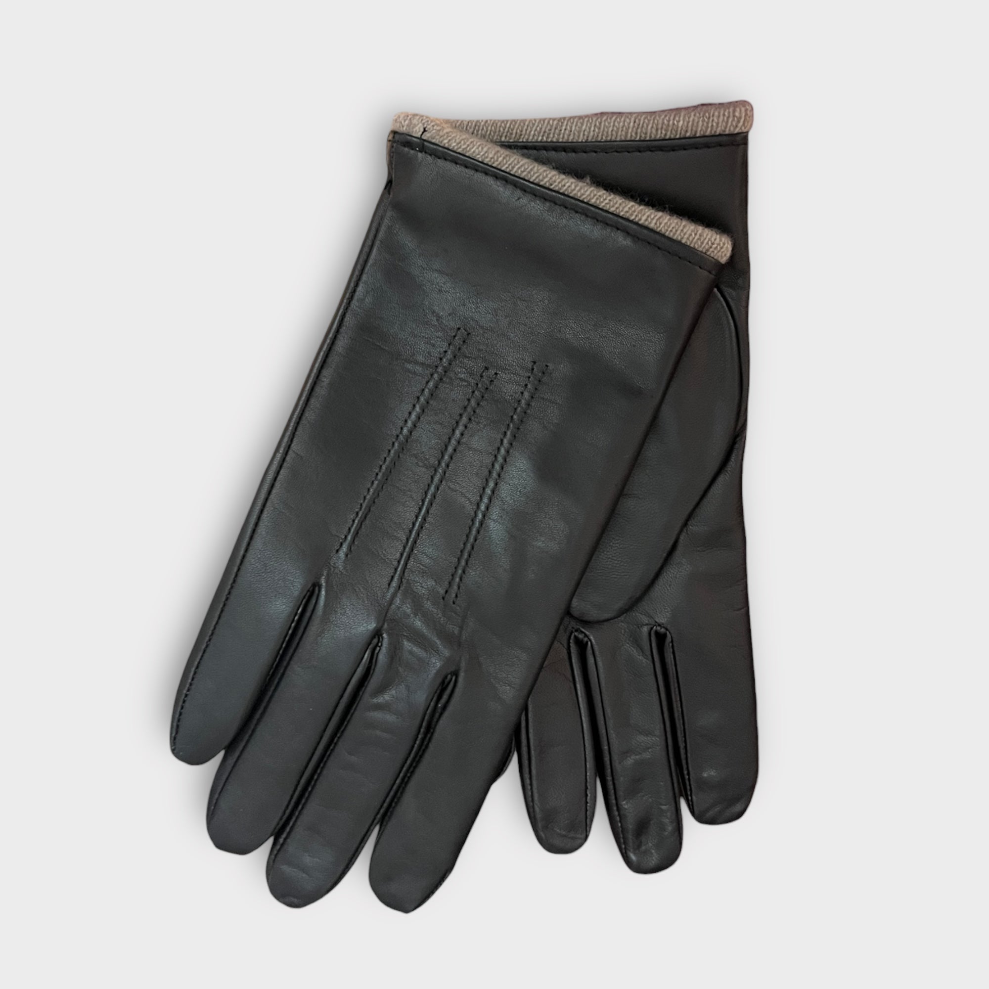 Guanti Uomo In Pelle Di Capretto Fodera Lana e Bordino