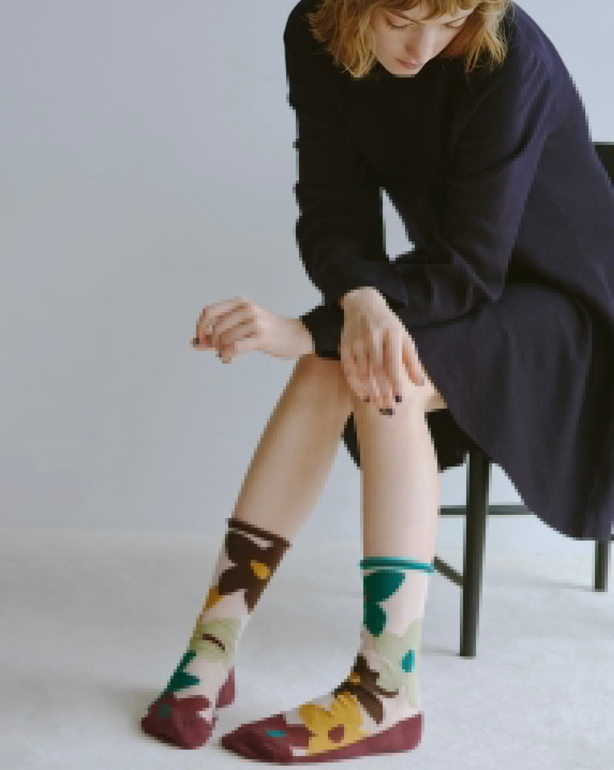 Calzini Spaiati In Cotone E Tulle Windy Flower