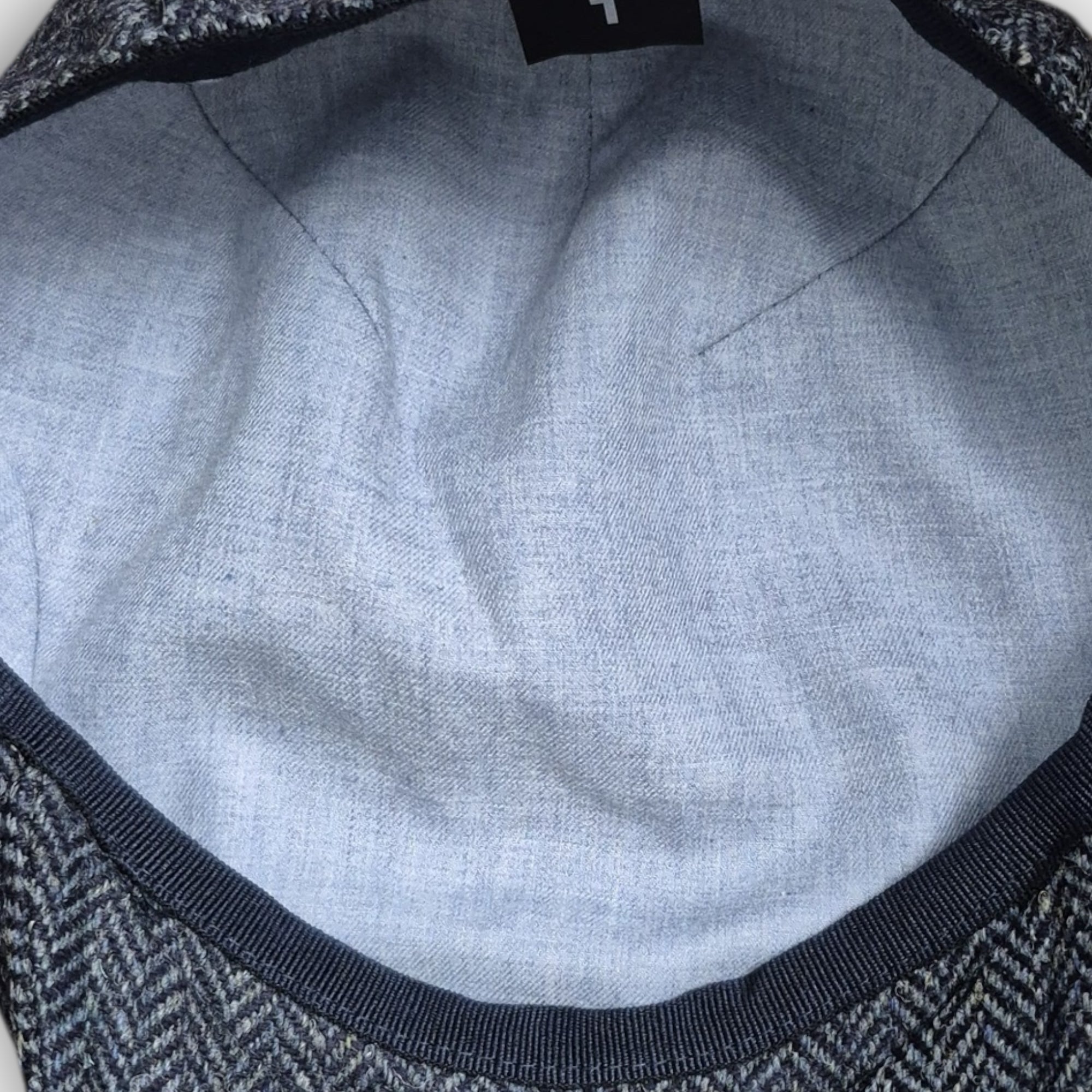 Coppola In Pura Lana Motivo Spinato Herringbone Blu