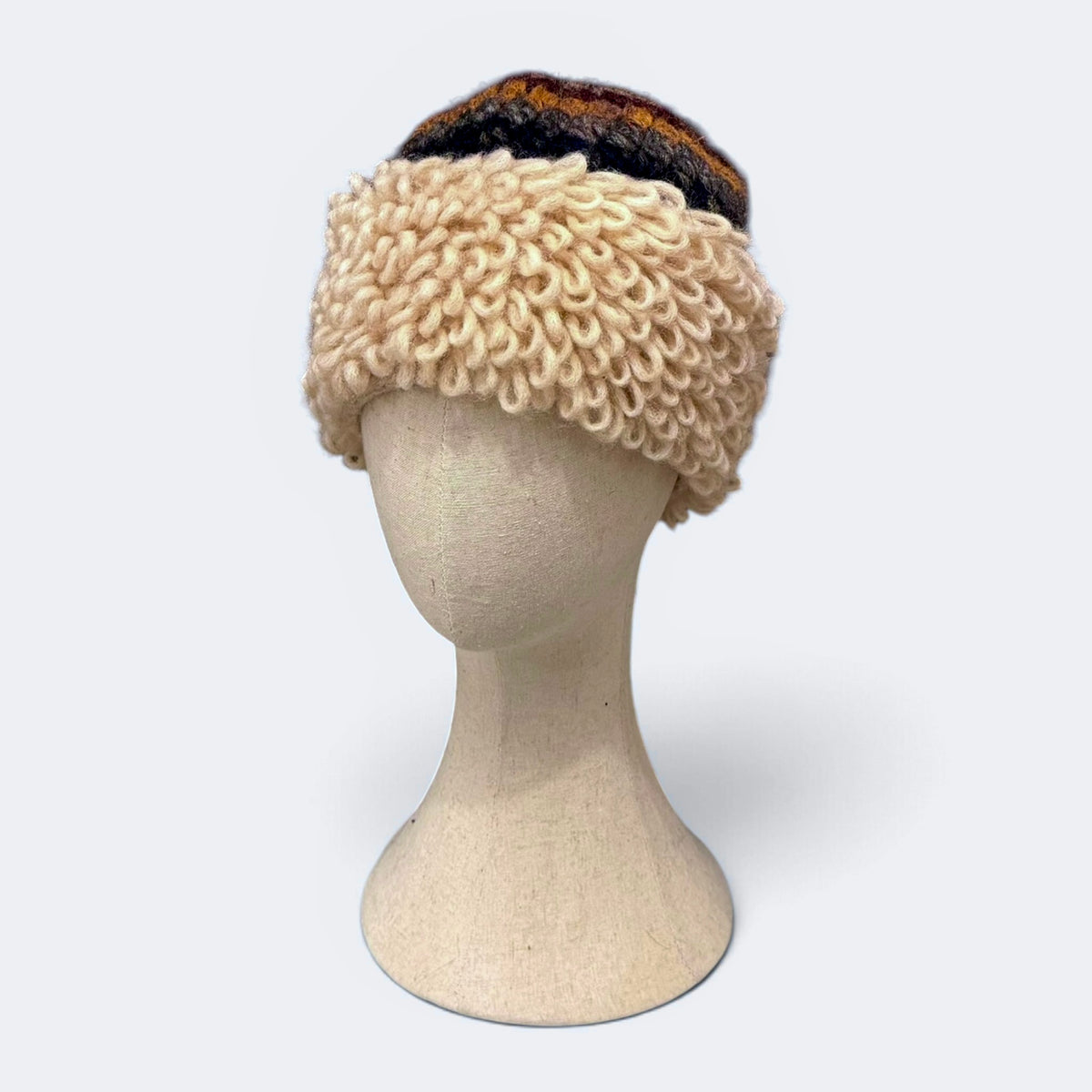Cappellino Toque Donna Invernale Fatto a Mano In Lana E Alpaca Multicolor - Pieghevole - Grevi