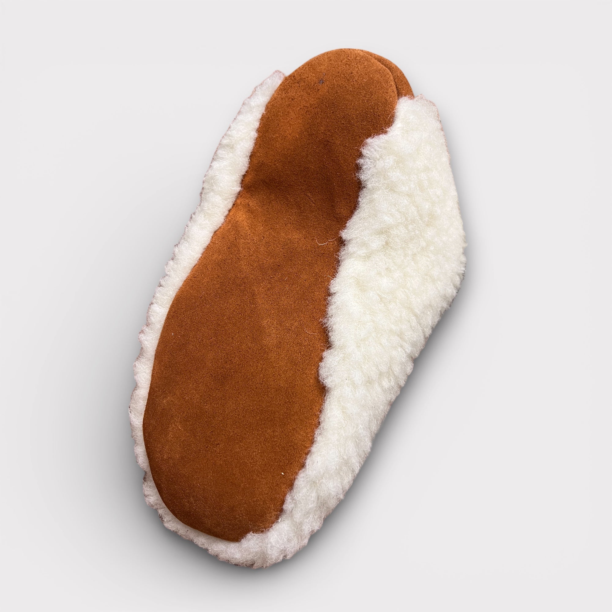 Slippers Chiuse In Pura Lana Con Suola In Suede