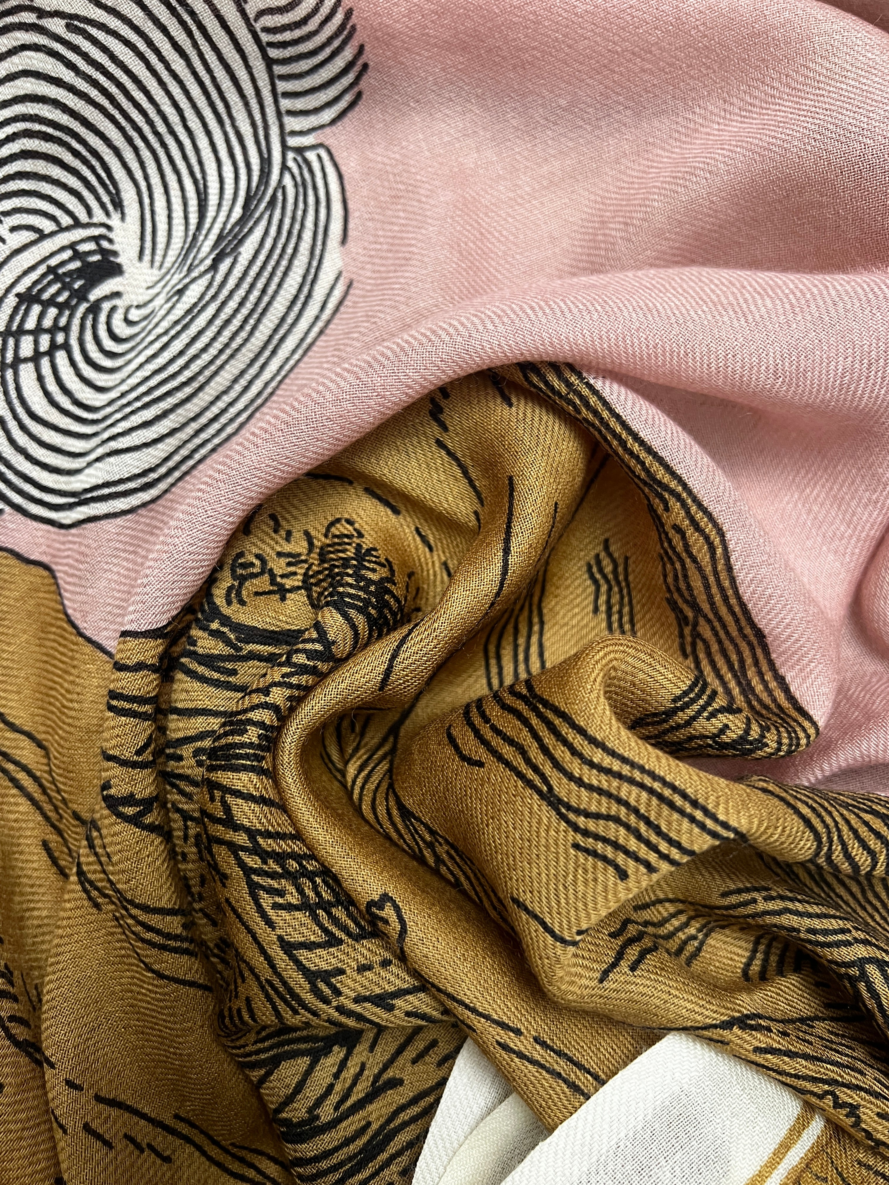 sciarpa in lana inoui 70 x 190 cm rosa ocra Montana