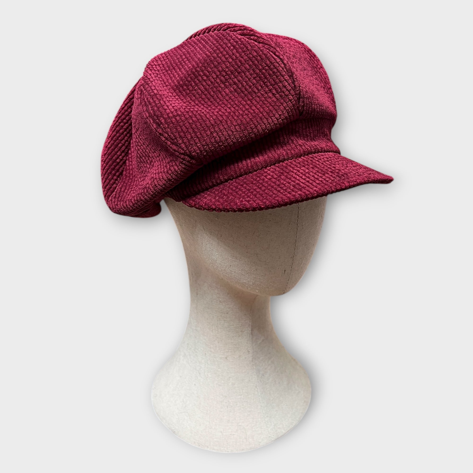 Berrettone 8 Spicchi Unisex In Velluto A Coste Con Visiera