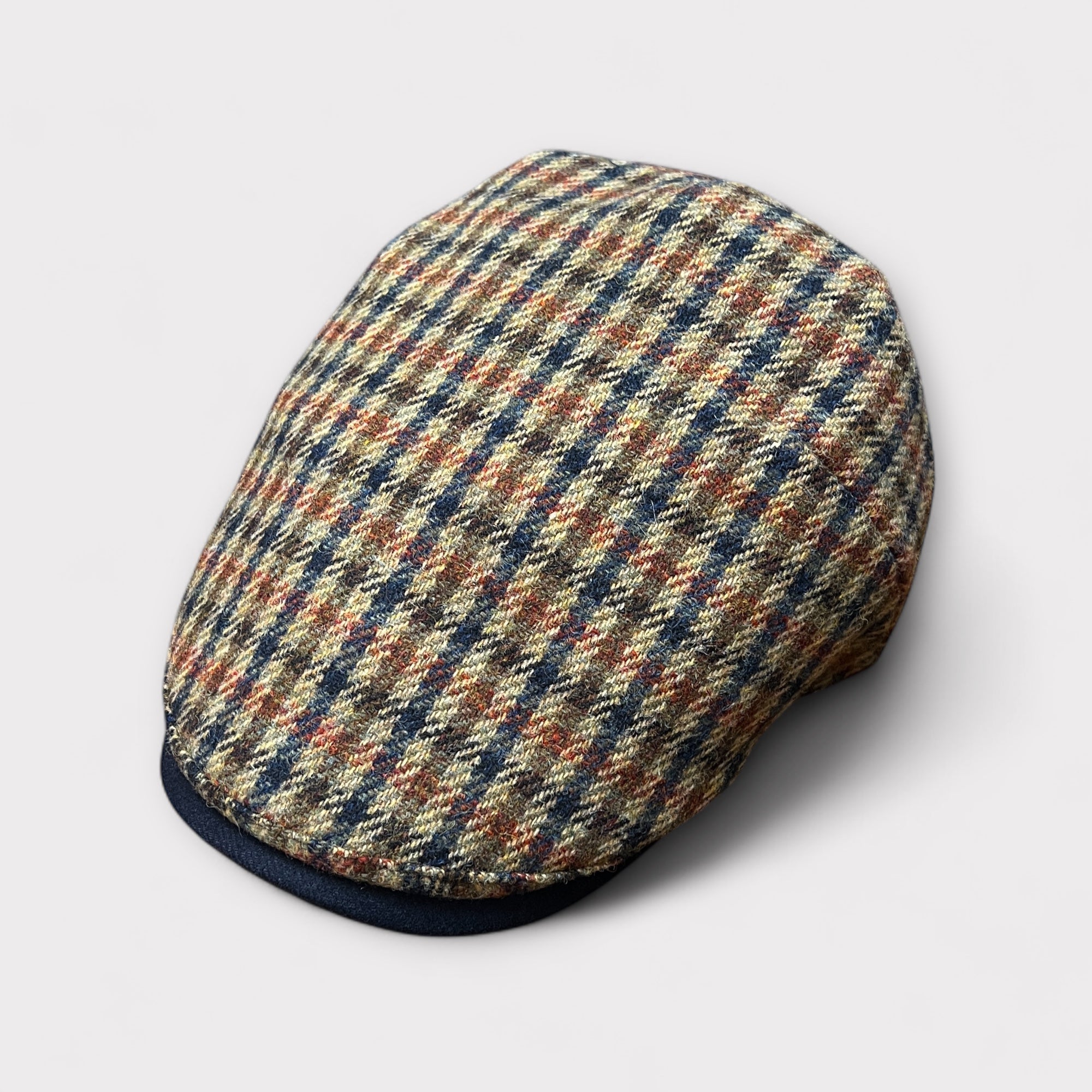 Coppola Invernale Pura Lana Tartan Beige Blu