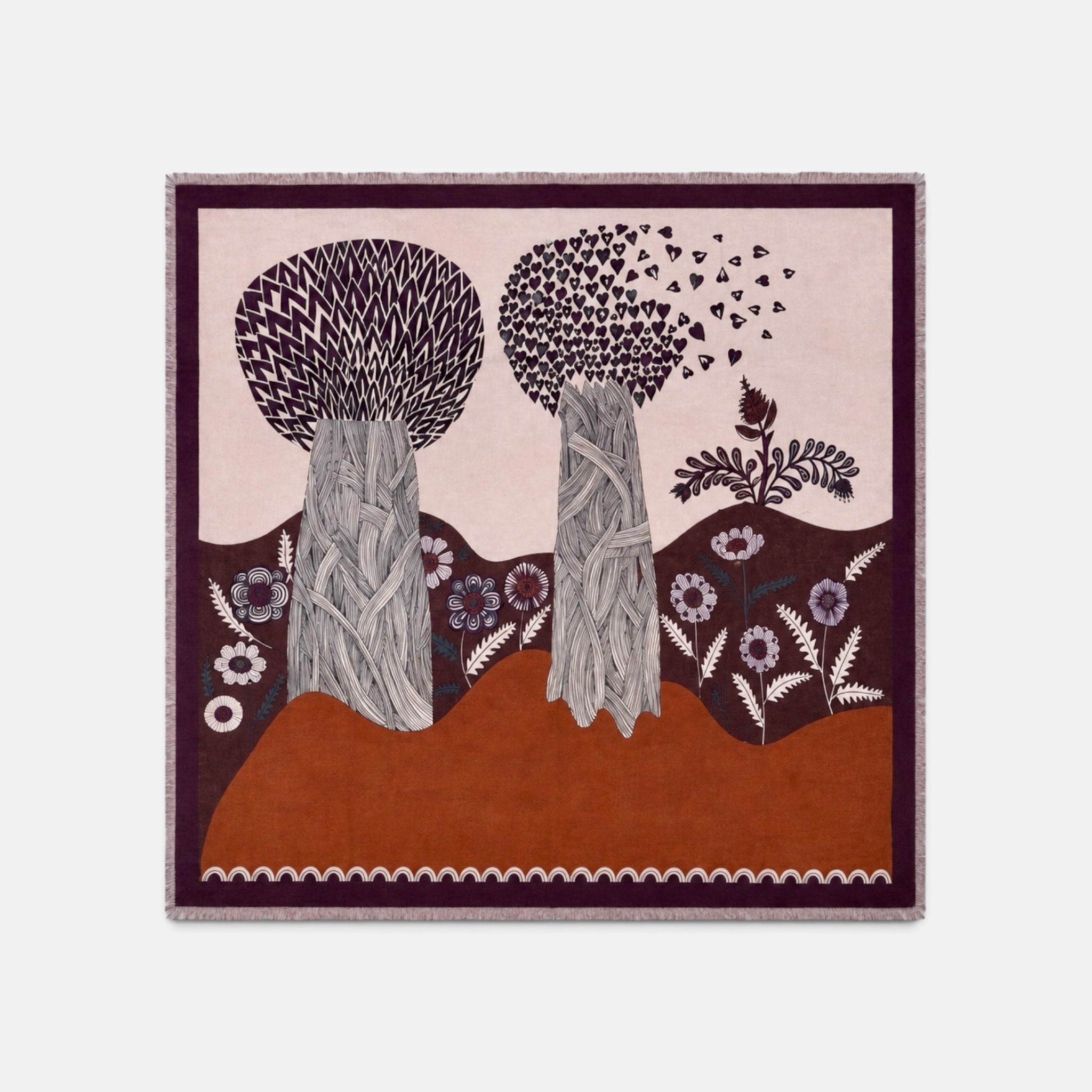 Foulard Quadrato Invernale In Tessuto Sottile Di Pura Lana 100x100 cm