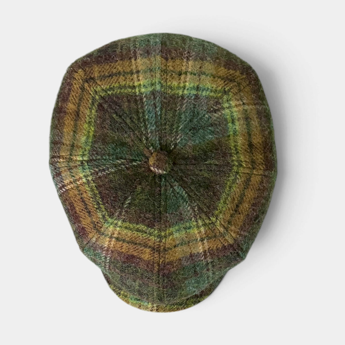 Coppola Irlandese Stetson Invernale Modello Hatteras In Lana Vergine- Scozzese Verde-Marrone