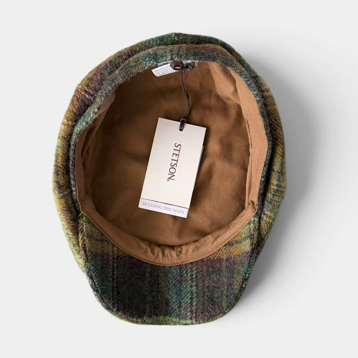 Coppola Irlandese Stetson Invernale Modello Hatteras In Lana Vergine- Scozzese Verde-Marrone