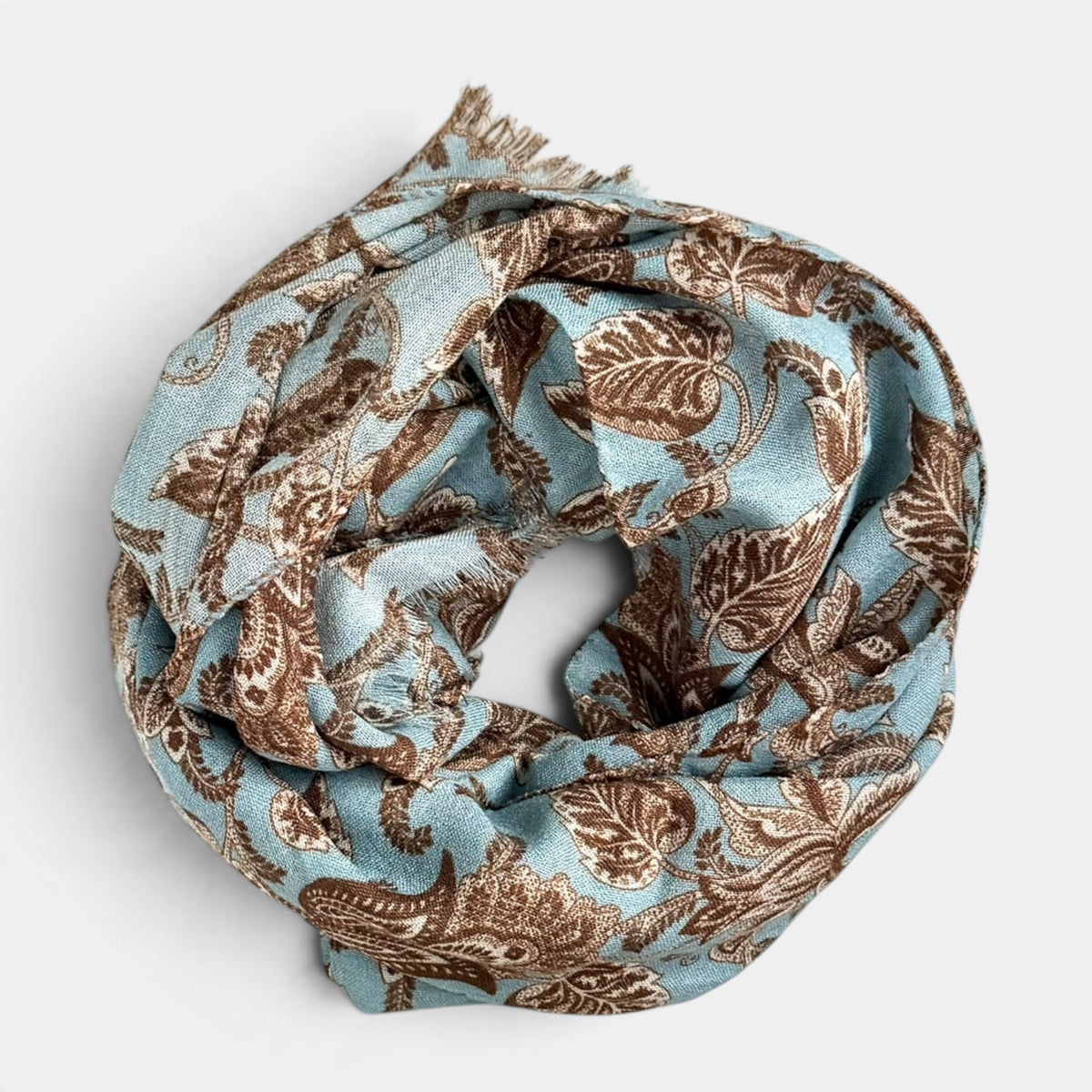 Sciarpa In Tessuto Sottile Di Pura Lana  70x180 cm Motivo Paisley